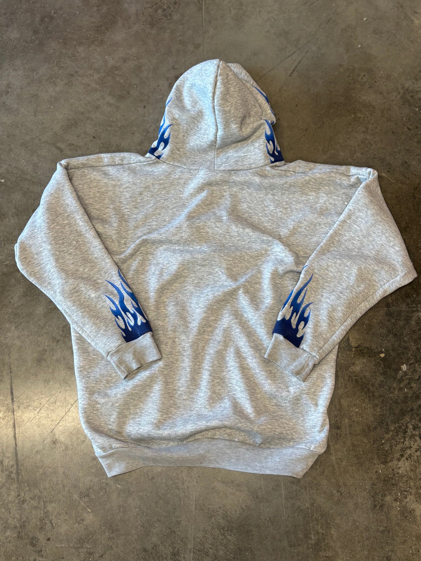 Vintage Harley Davidson Blue flame zip up hoodie size xxxl