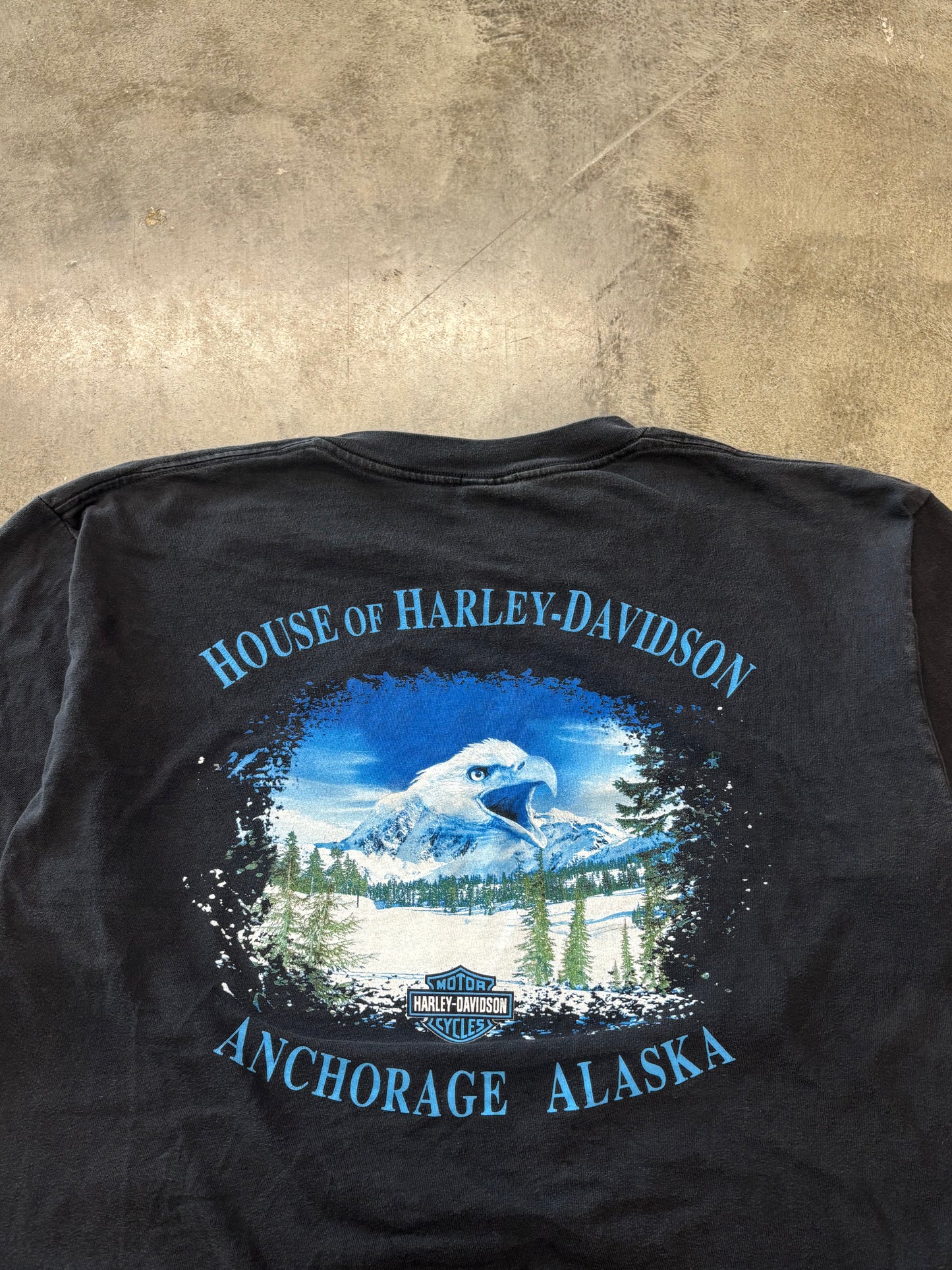 Vintage Harley Davidson Wolf and Eagle flame shirt size xl
