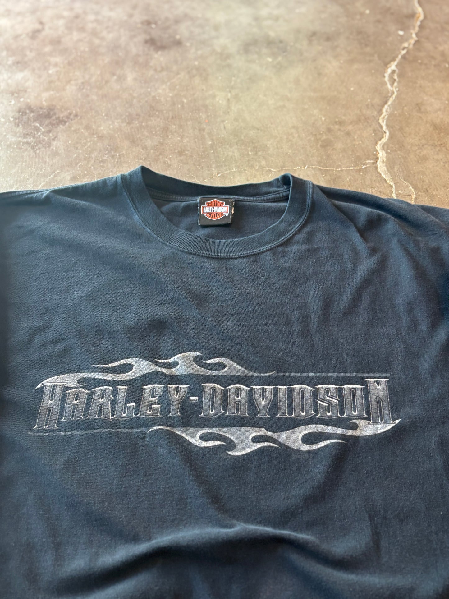 Vintage Harley Davidson chrome flame long sleeve size xl