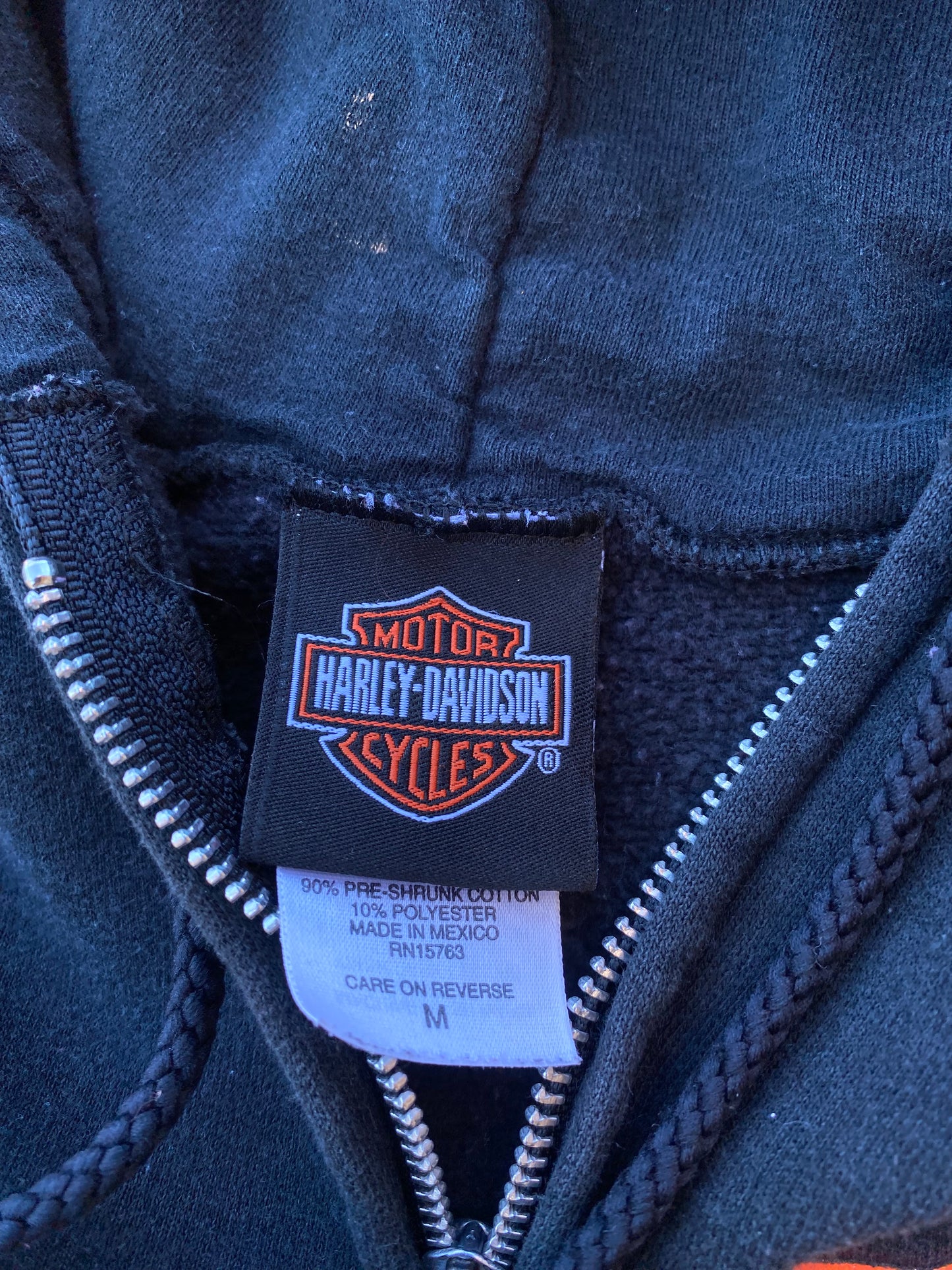 Vintage Harley Davidson Flame sleeve zip up hoodie size medium