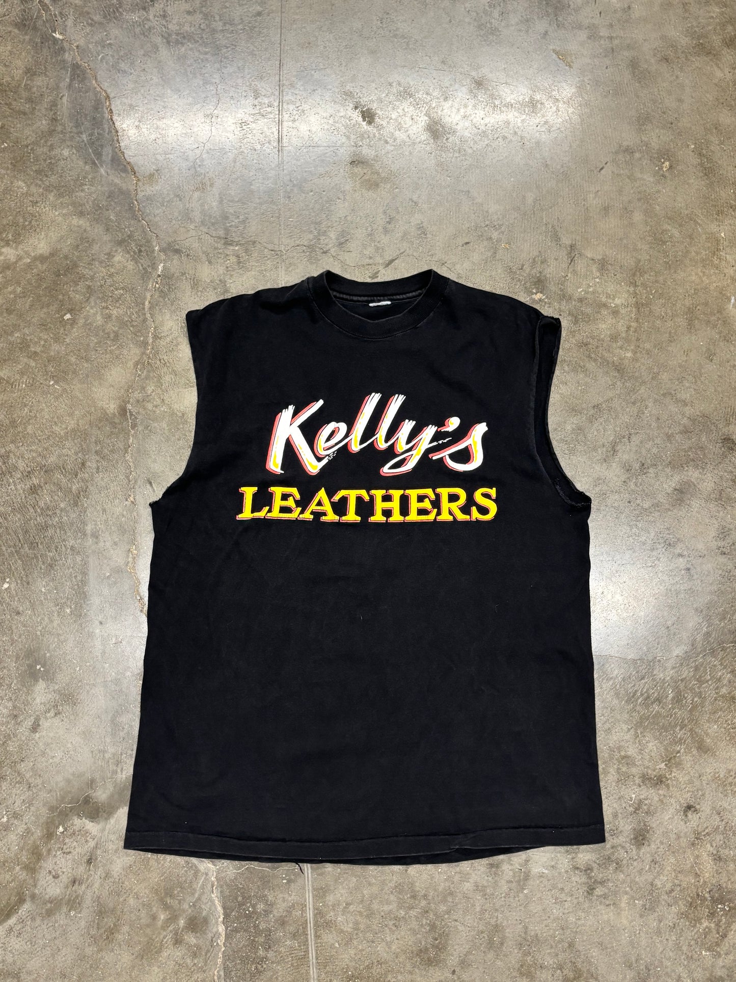 Vintage Kelly Leathers chopped skull shirt size large