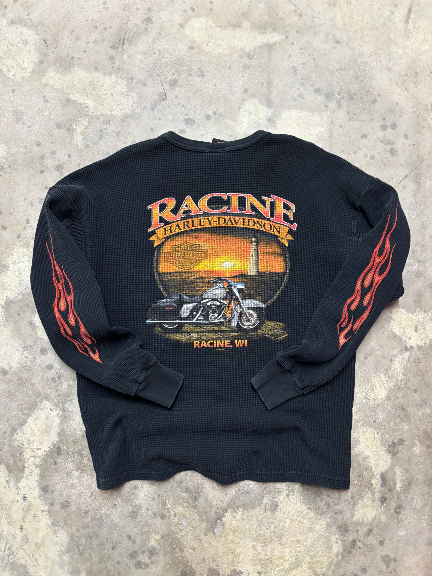 Harley Davidson red flame thermal size large