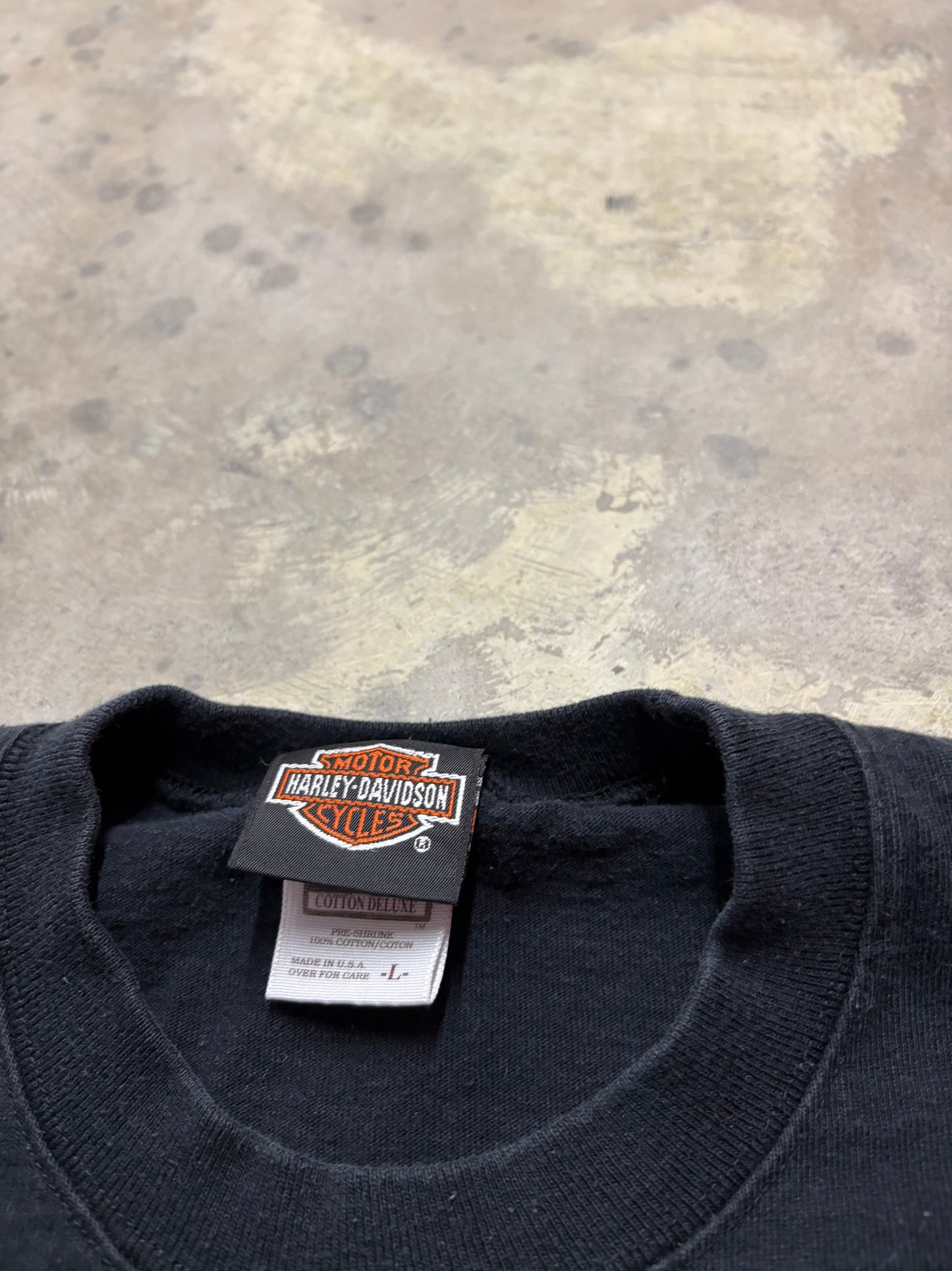 Vintage Harley Davidson blue flame long sleeve shirt size large