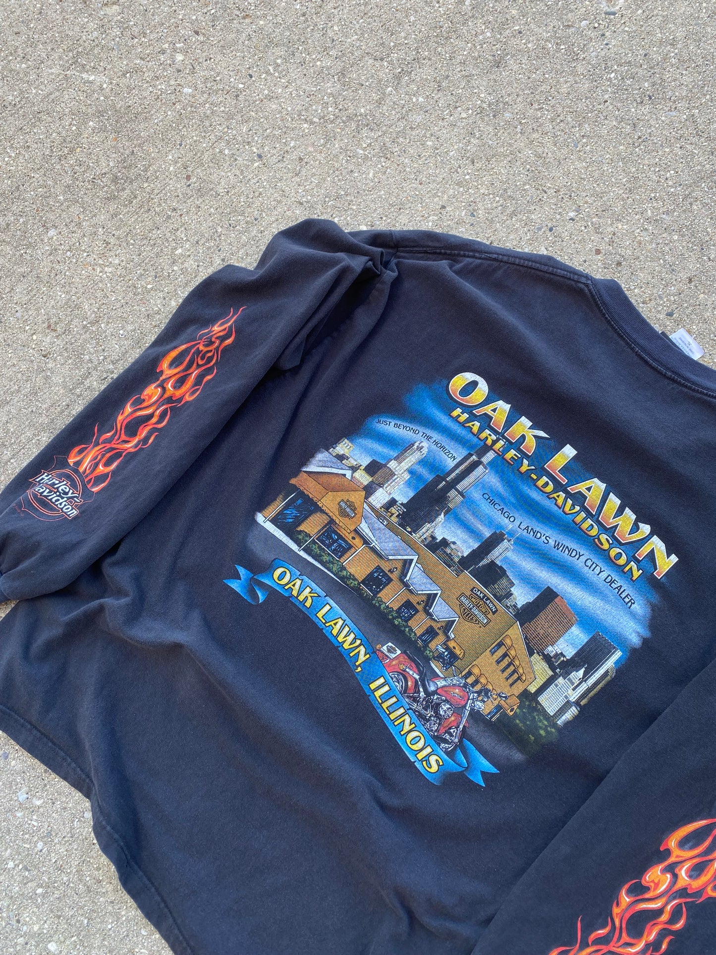 Harley Davidson Pocket shirt flame long sleeve size extra large shirt