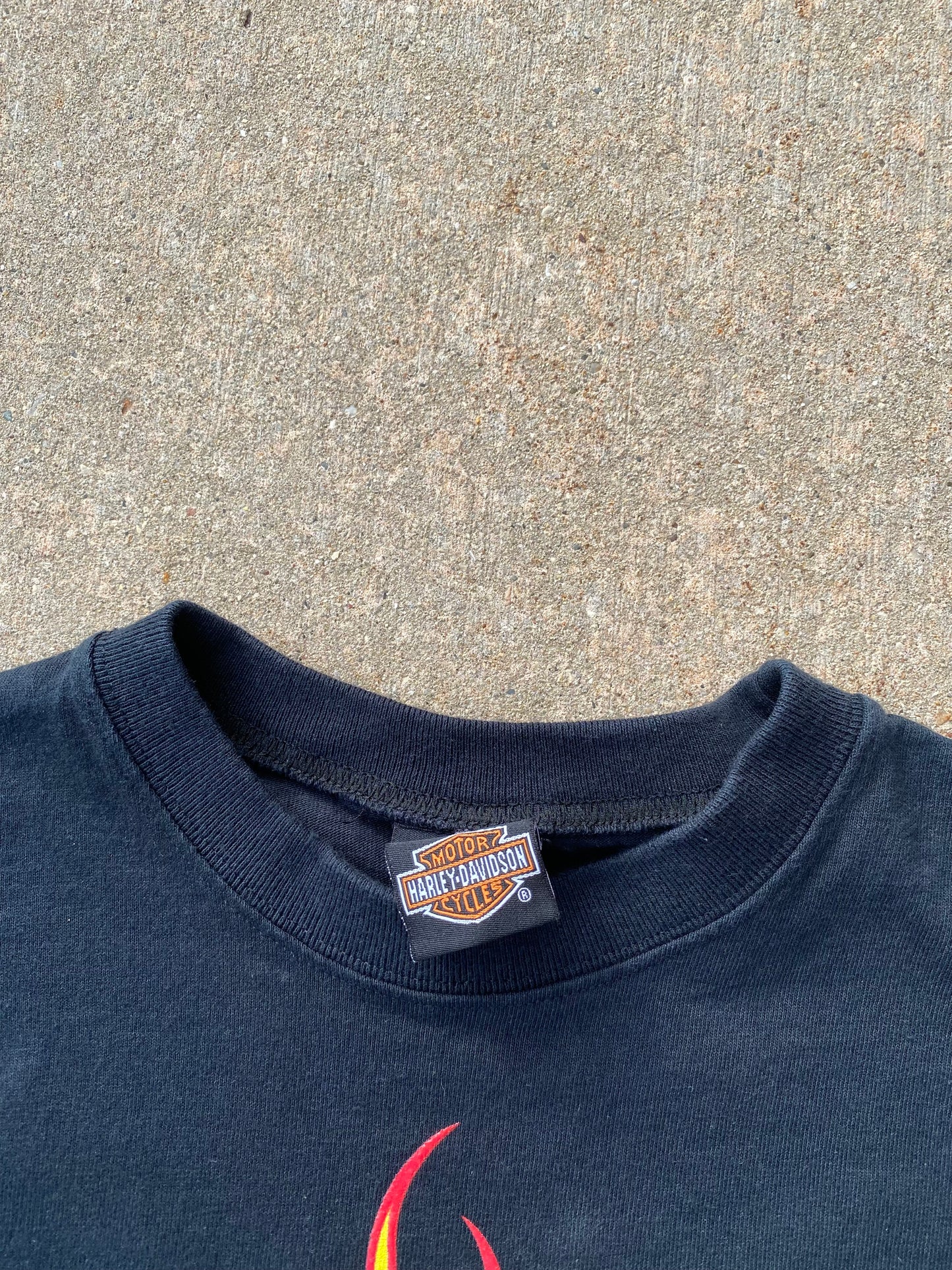 Harley Davidson Red flame logo king sleeve size large