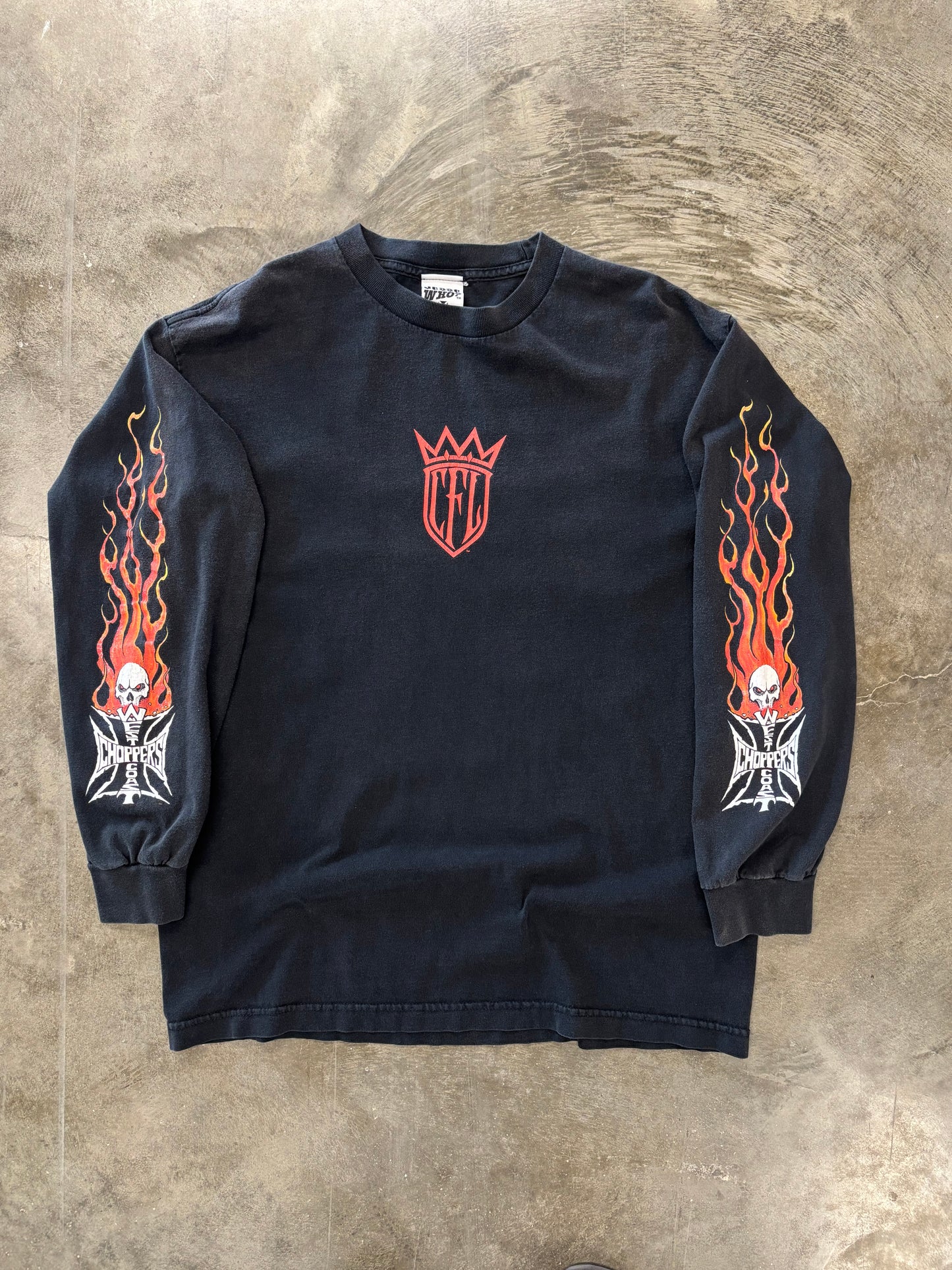 Vintage West coast choppers skull long sleeve size large