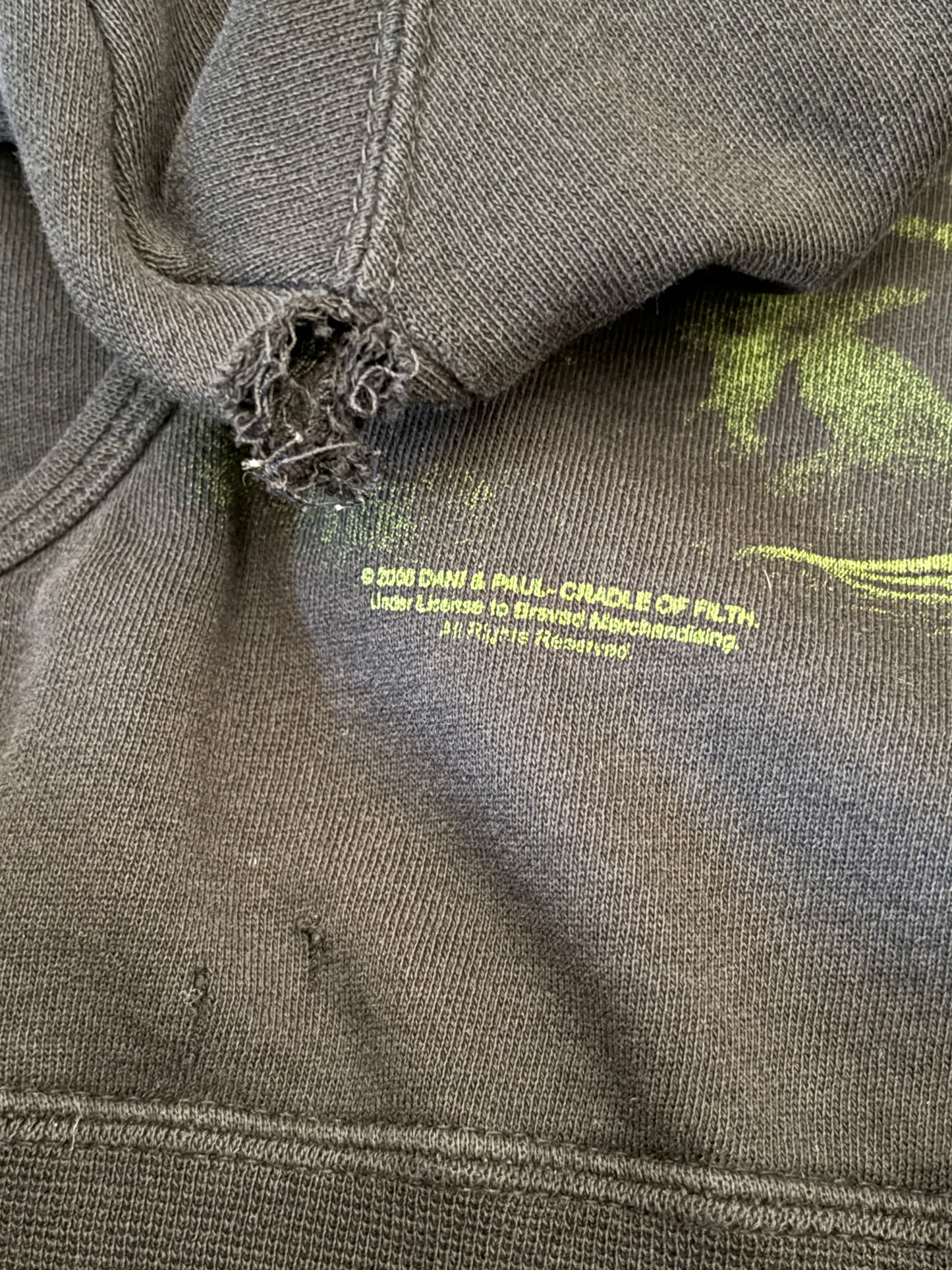 Vintage Cradle of Filth distressed hoodie size large