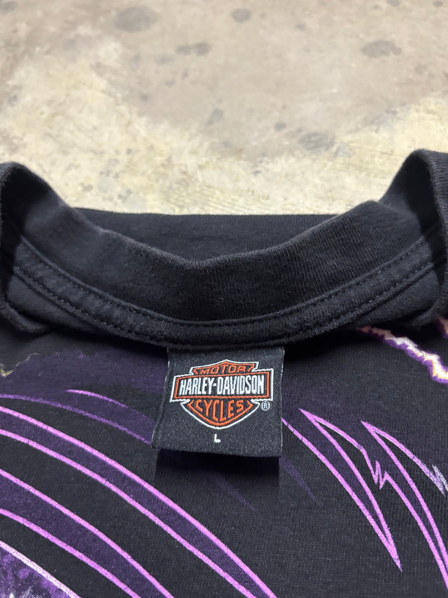Vintage Harley Davidson Purple Eagle Lightning long sleeve size large