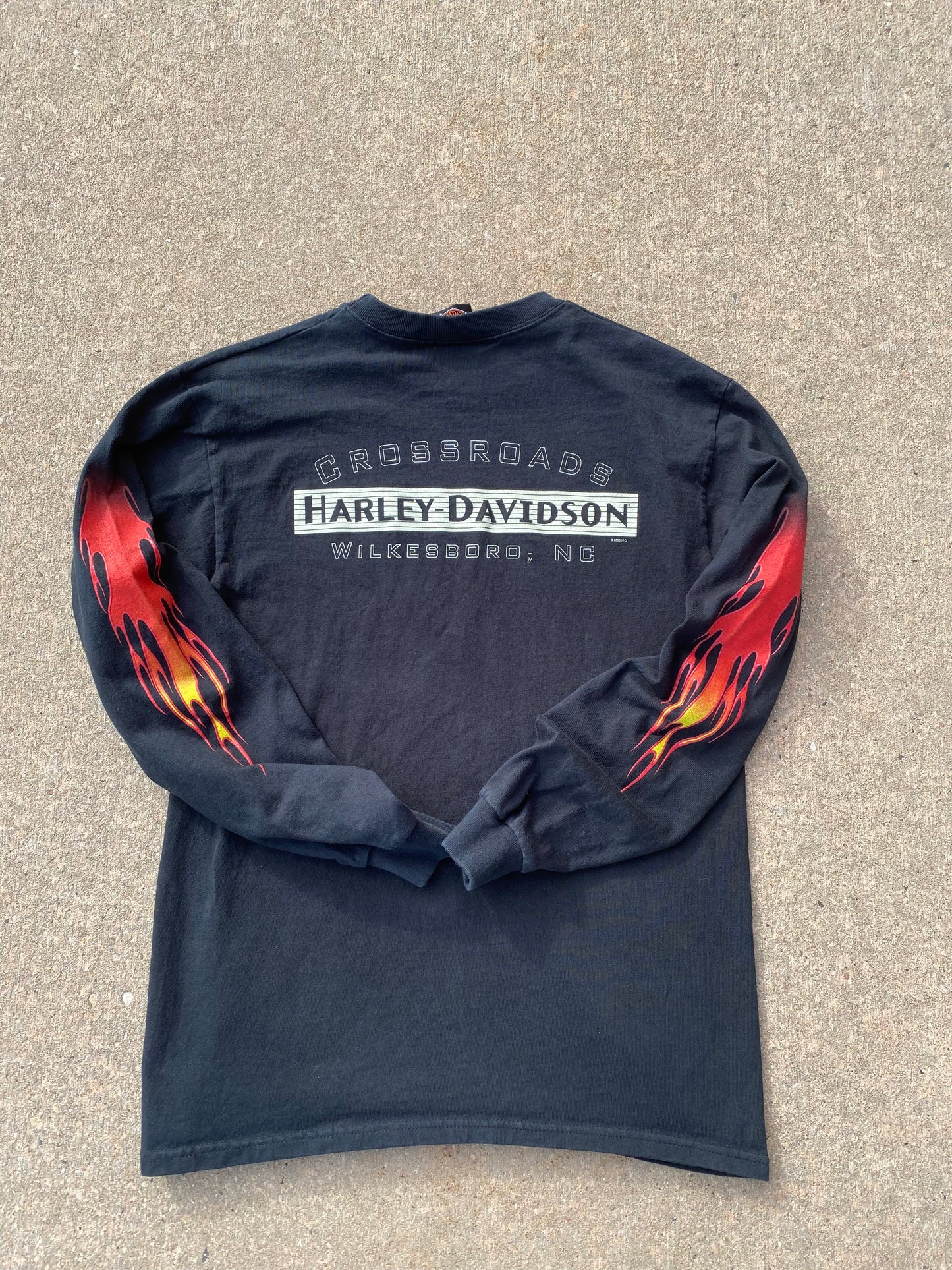 Harley Davidson Red flame logo king sleeve size large