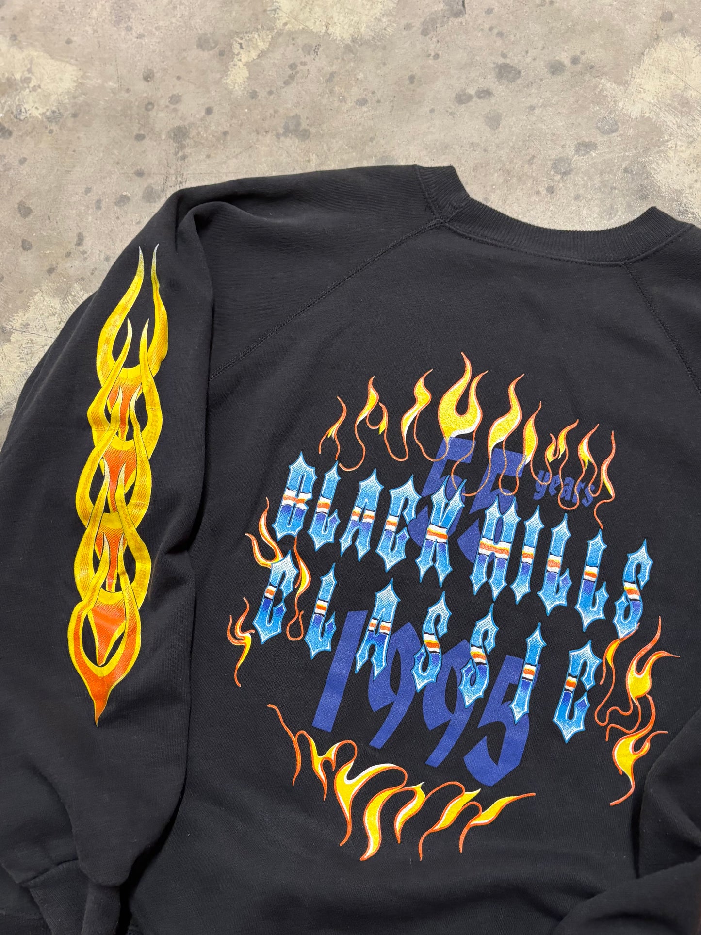Vintage 90’s Sturgis flame sleeve sweatshirt size XL
