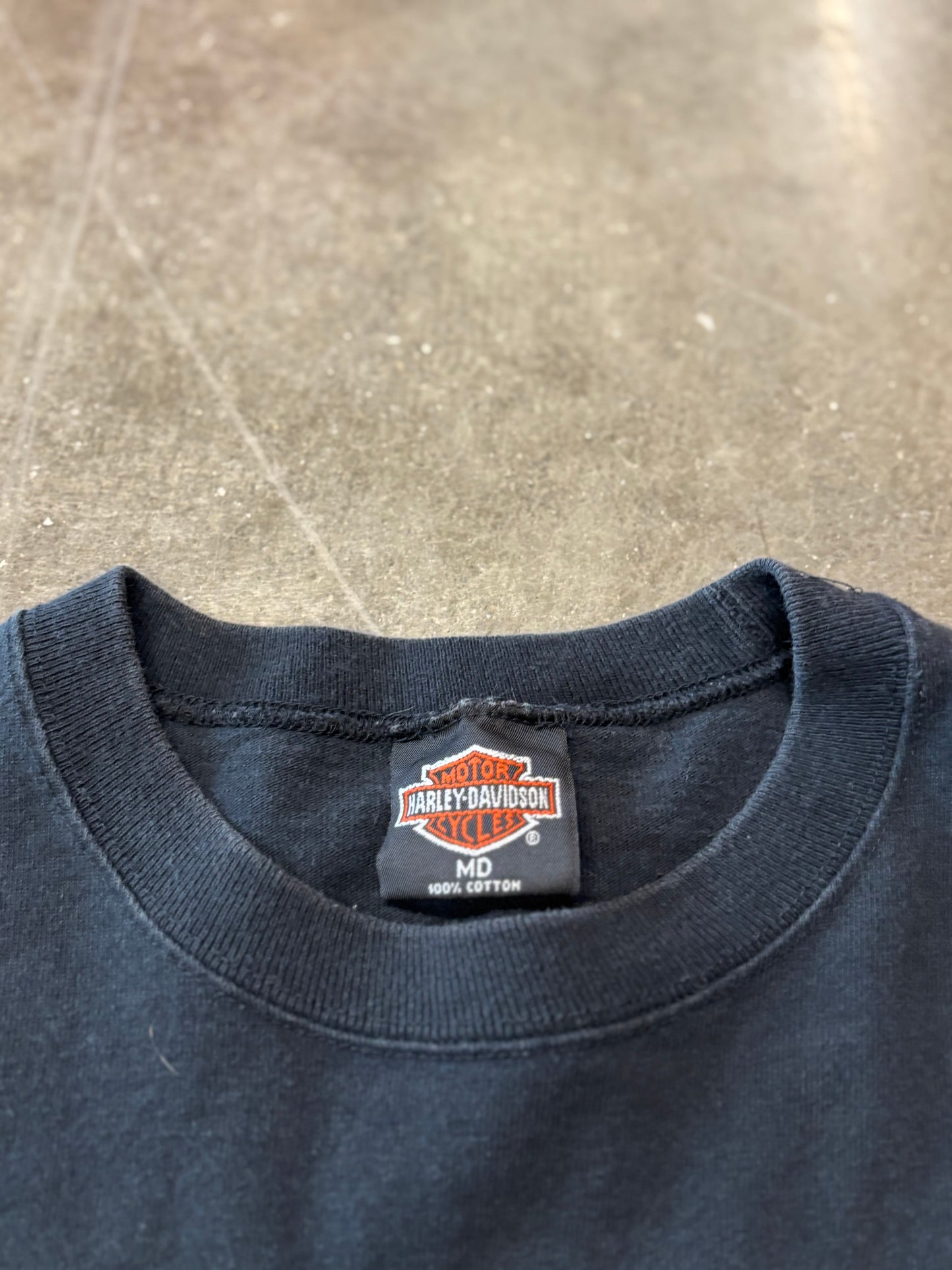 Vintage Harley Davidson blue flame size medium