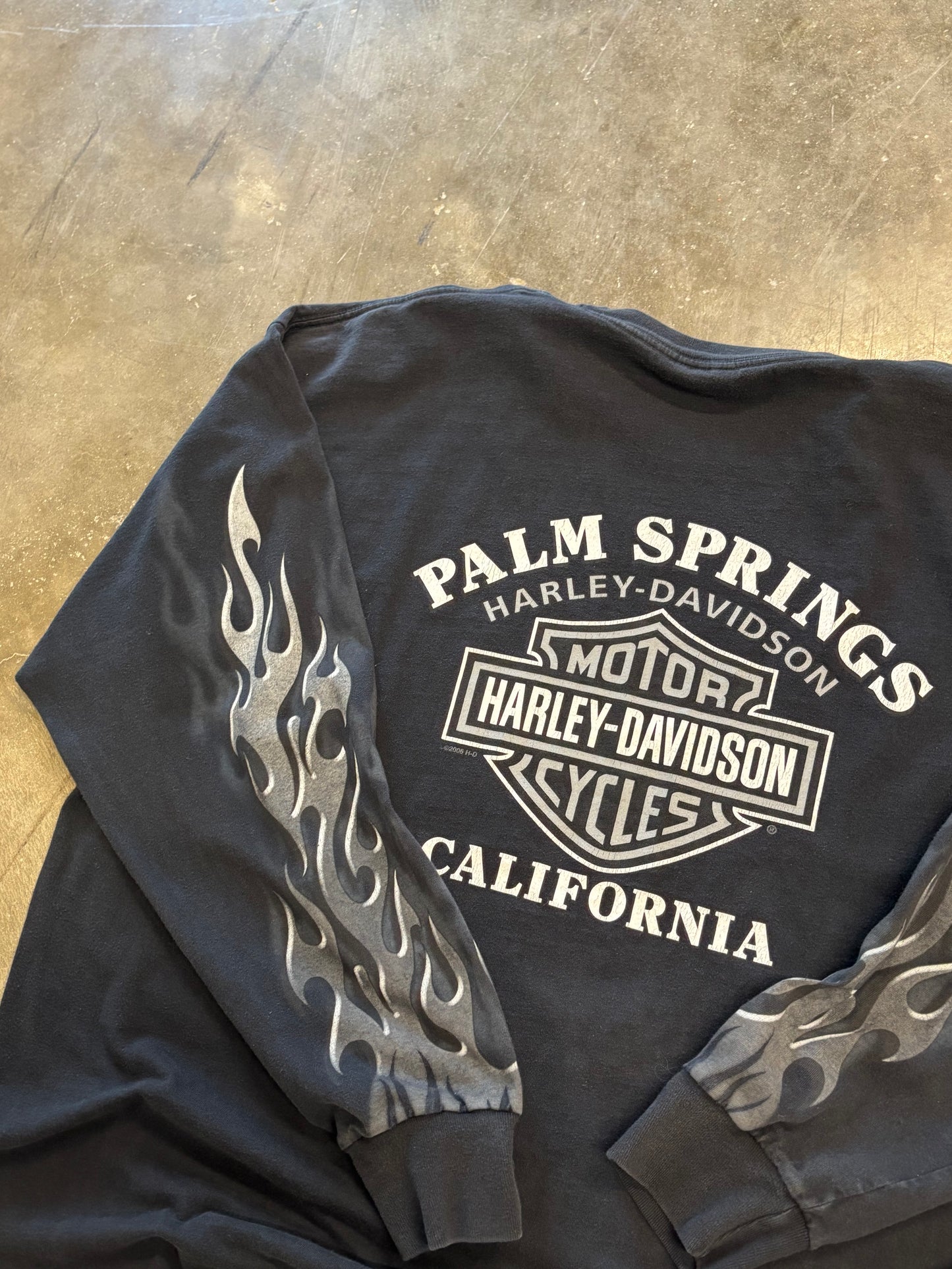 Harley Davidson Chrome big flame long sleeve size xxl