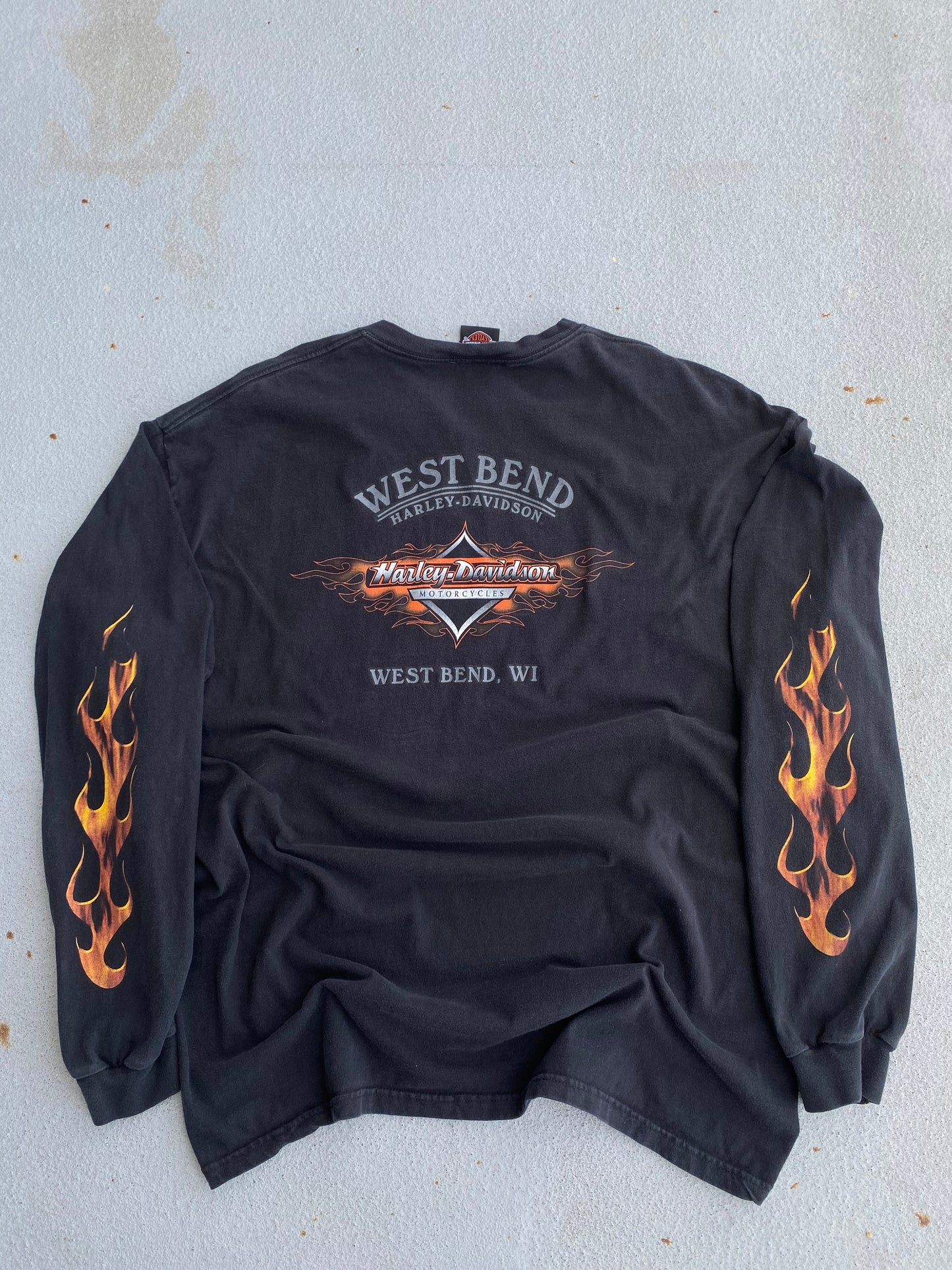 Harley Davidson Orange Flame XXL Long sleeve