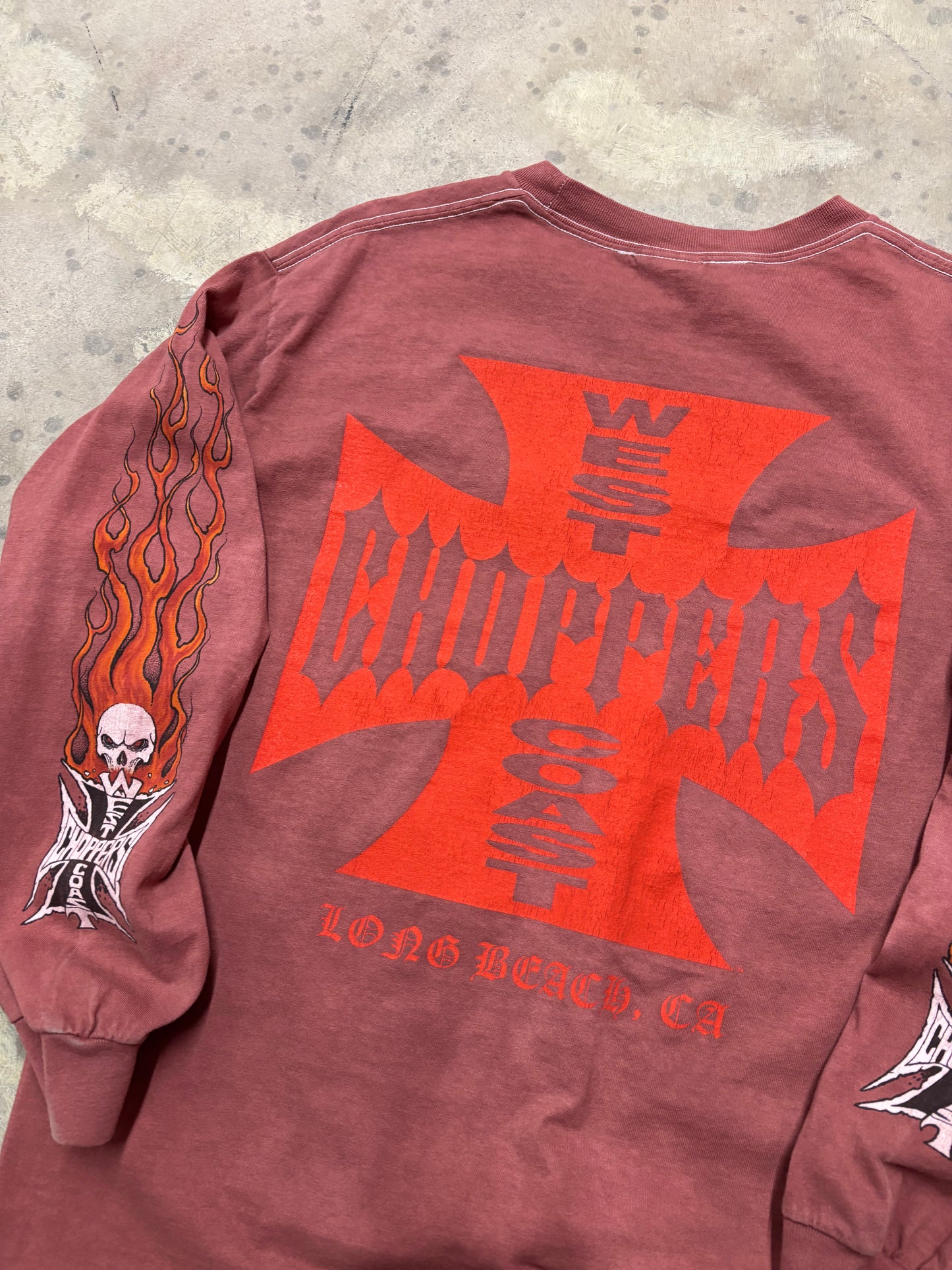 Vintage West Coast Choppers Skull long sleeve size large shirt