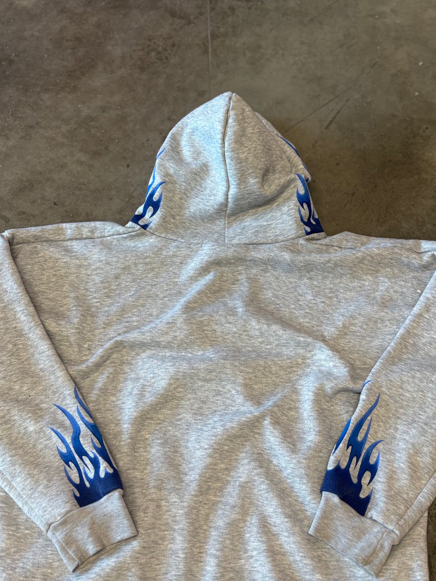 Vintage Harley Davidson Blue flame zip up hoodie size xxxl