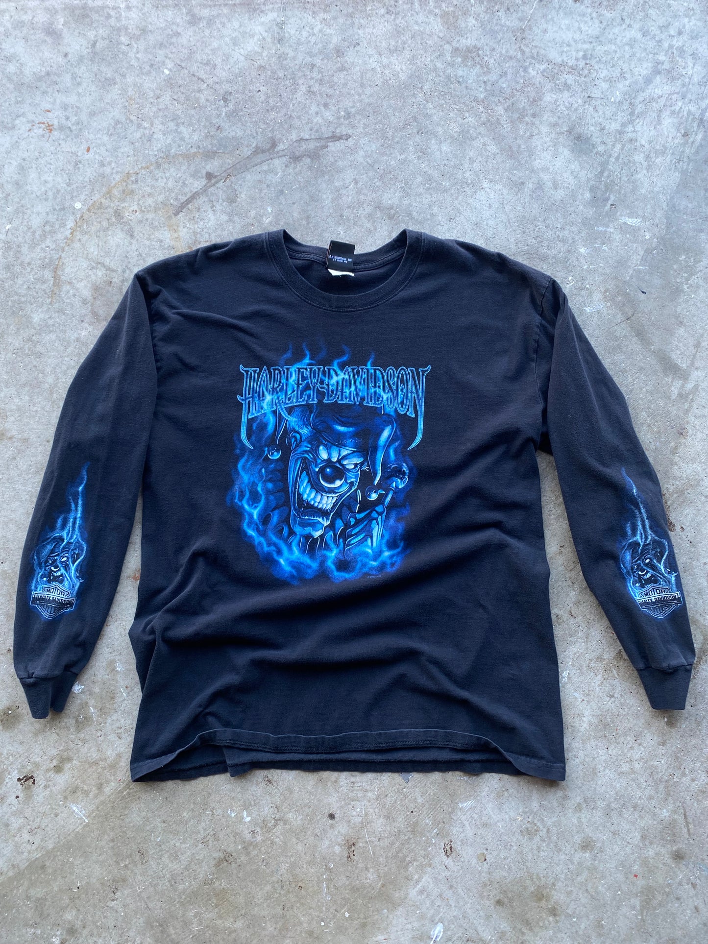 Harley Davidson Blue Flame Joker shirt size extra large