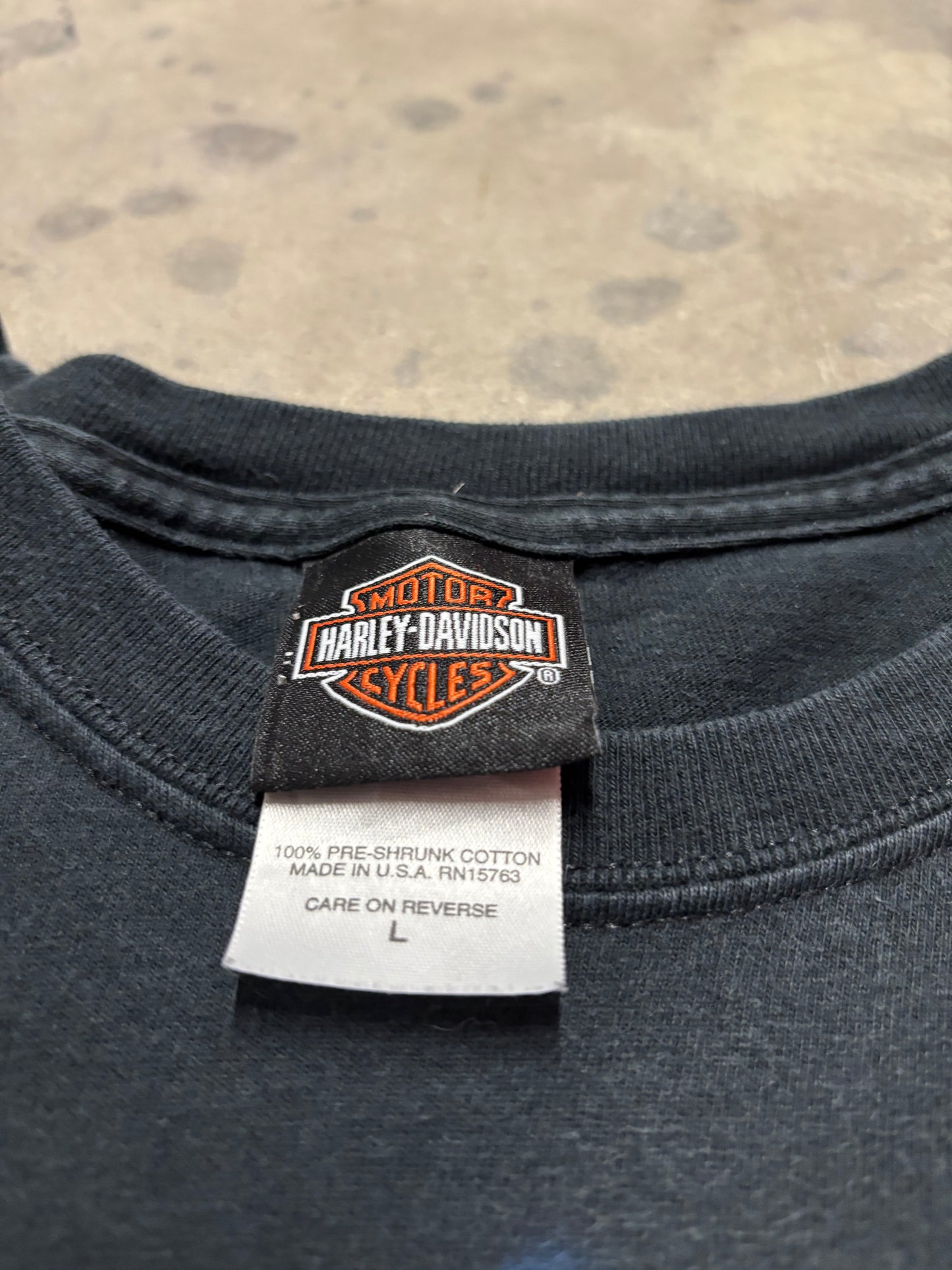 Vintage Harley Davidson Blue Flame Skull shirt size large
