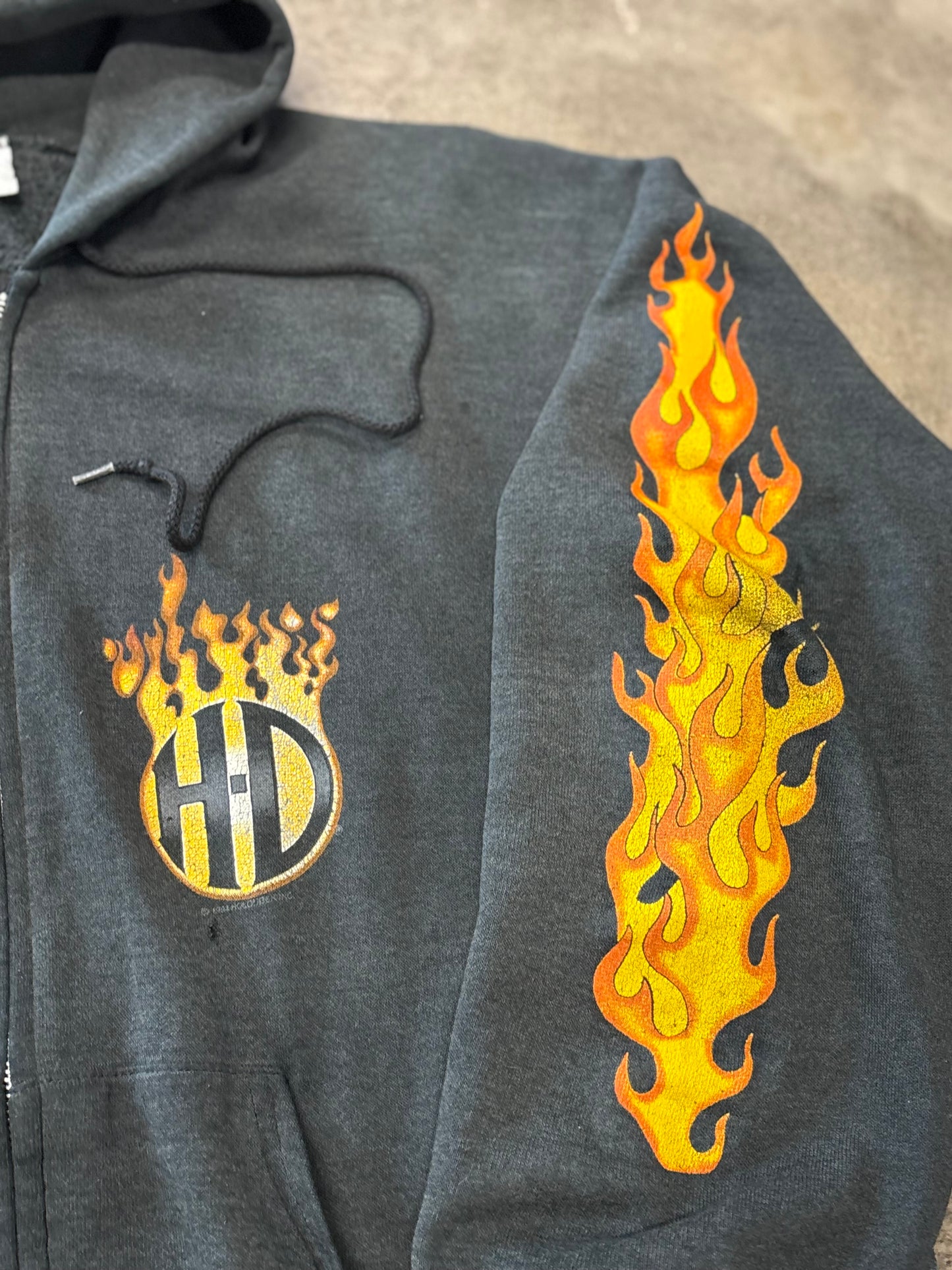 Vintage Harley Davidson Inferno Flame hoodie size xxl