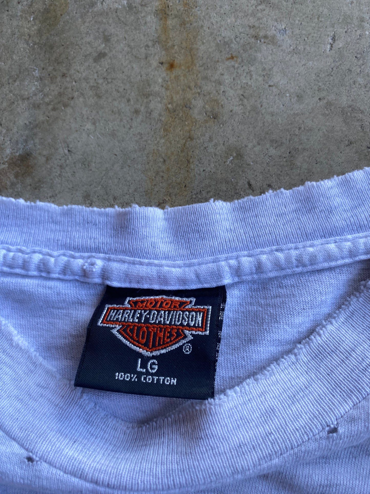 Vintage Harley Davidson Blue Flame Grey Blank Variant size large