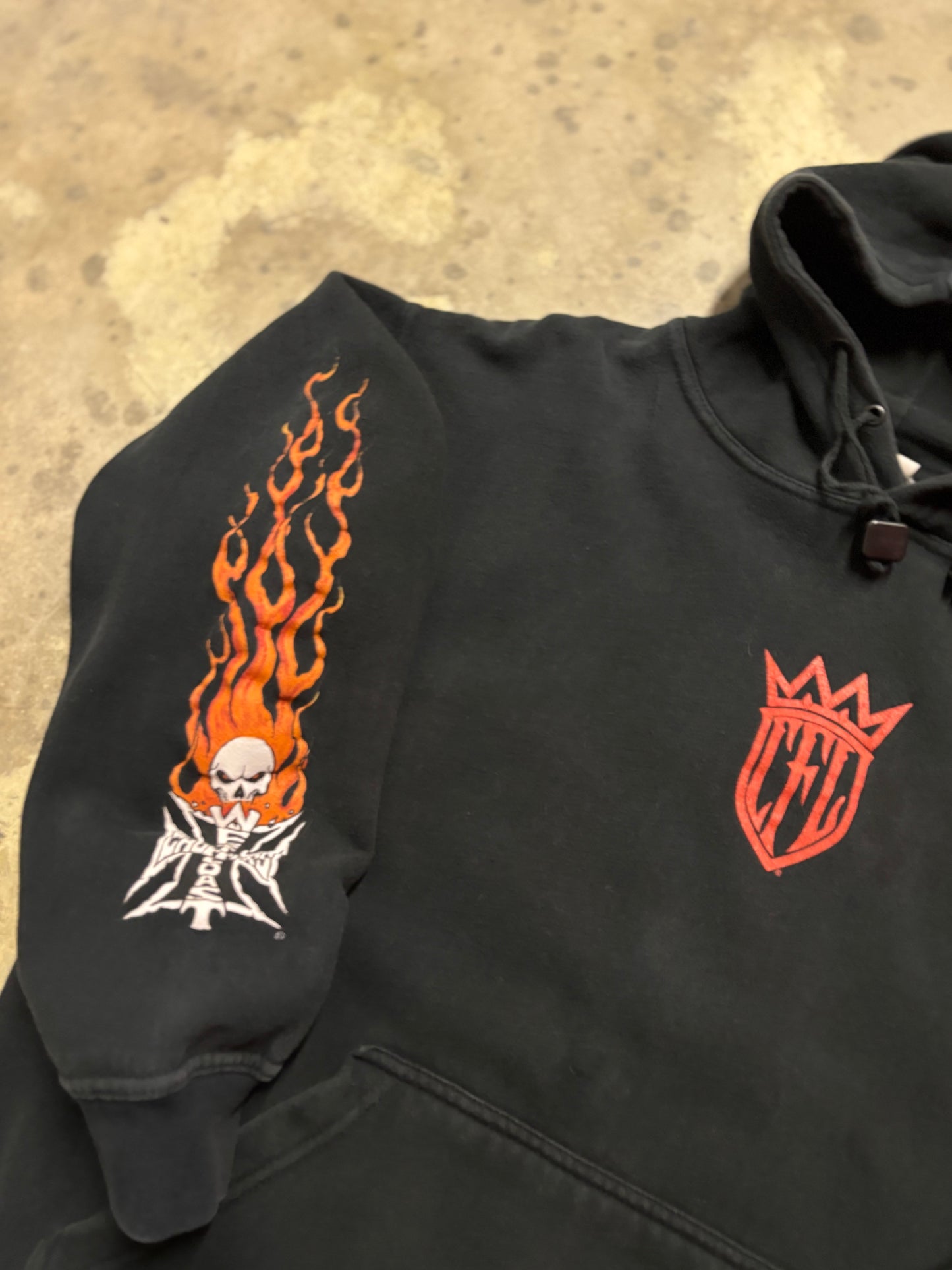 Vintage West Coast Choppers Skull Flame hoodie size XL