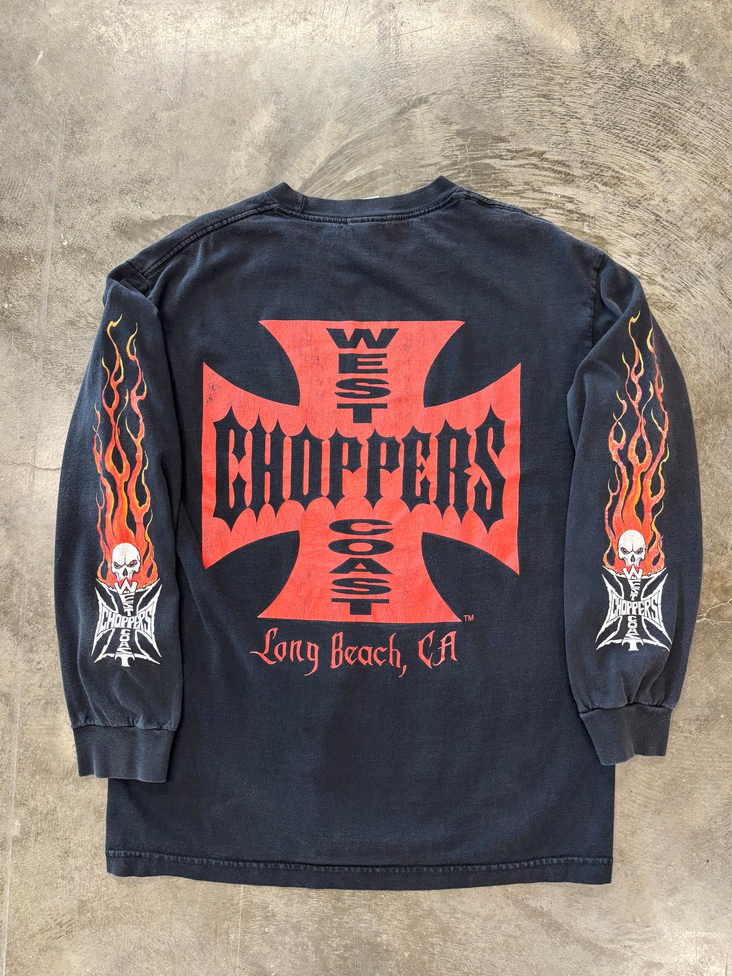 Vintage West coast choppers skull long sleeve size large