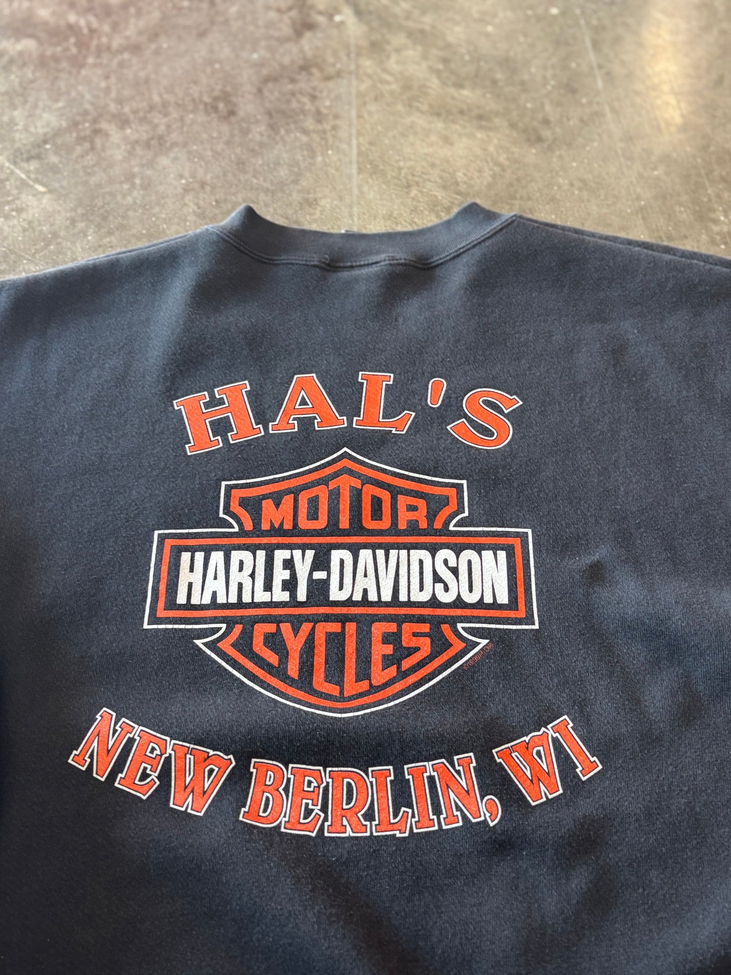 Vintage Harley Davidson black flame crewneck size XXL
