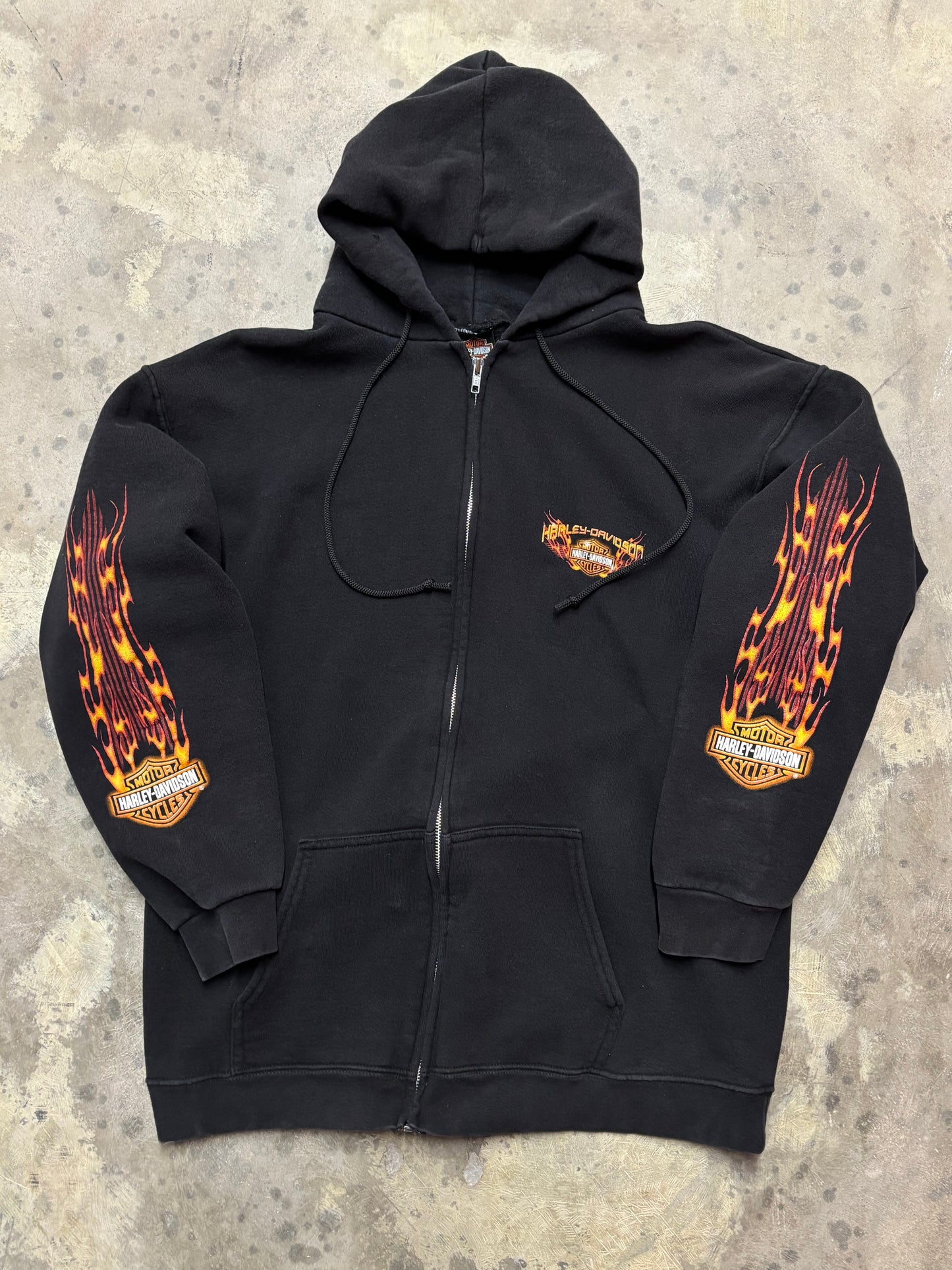 Harley Davidson Flame Zip up Hoodie size extra large