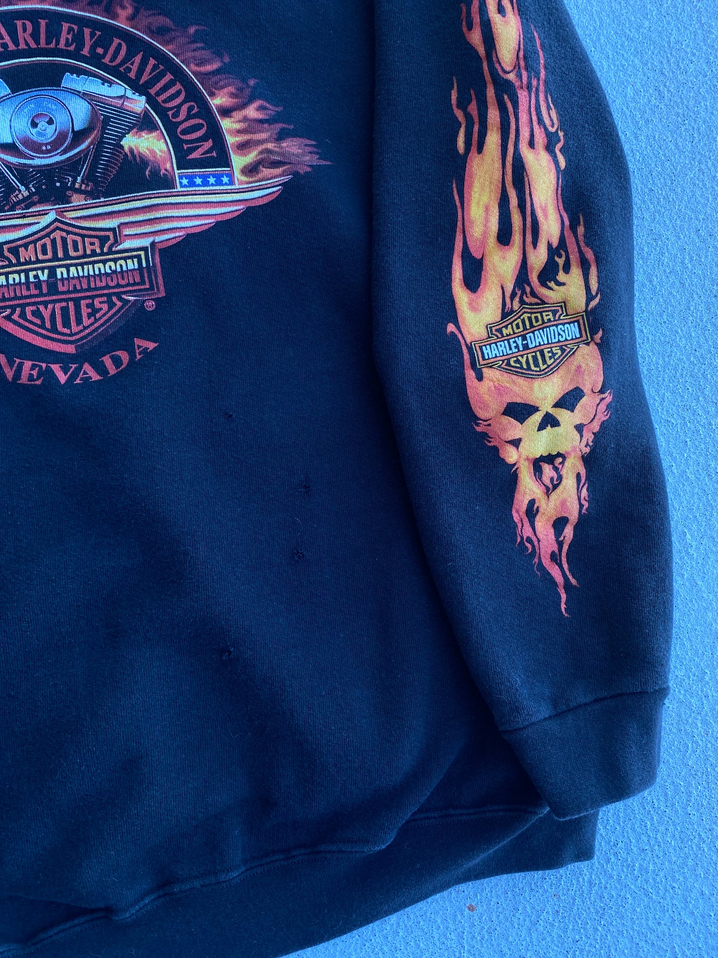 Vintage Harley flame hoodie size large