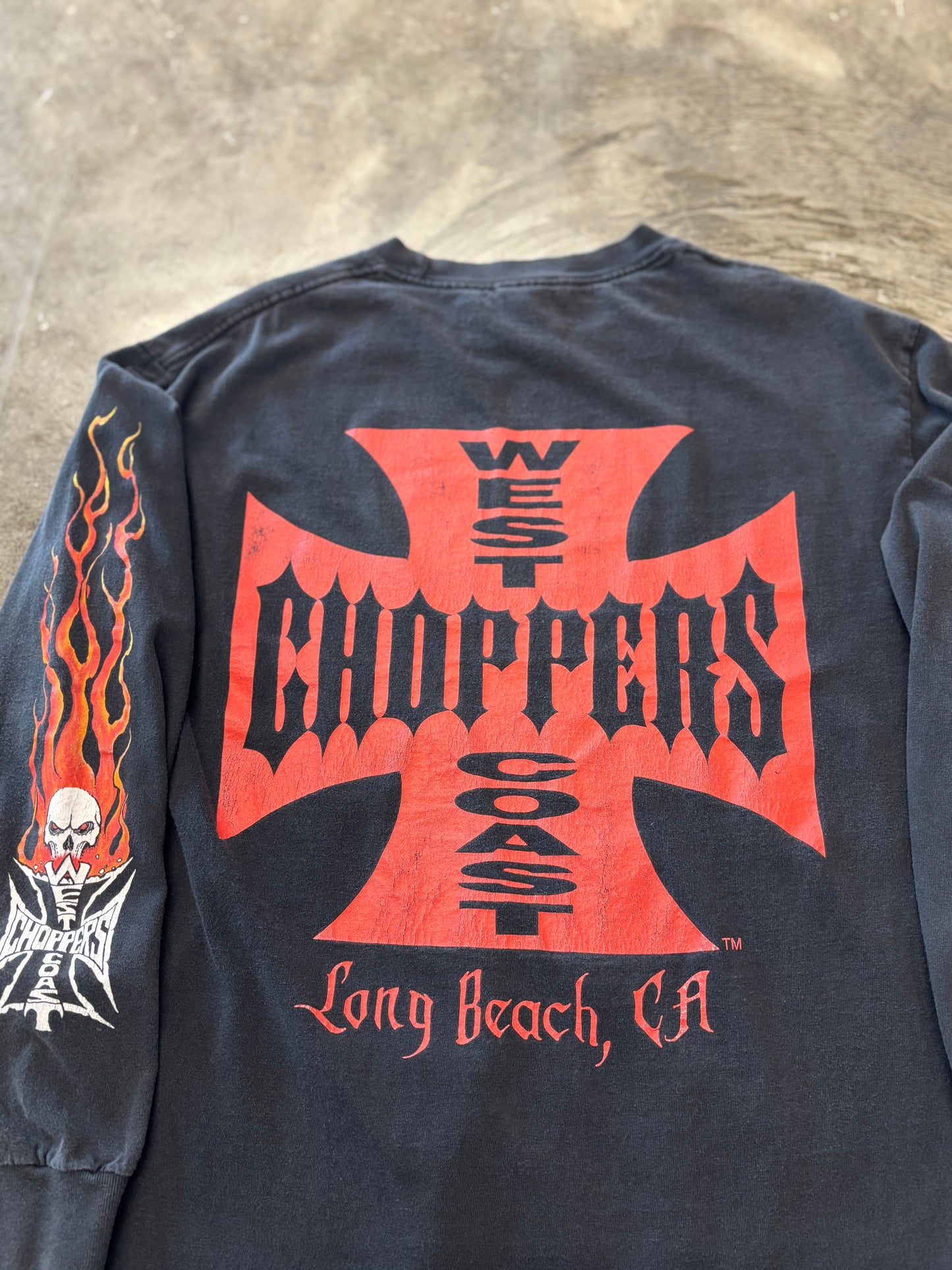 Vintage West coast choppers skull long sleeve size large