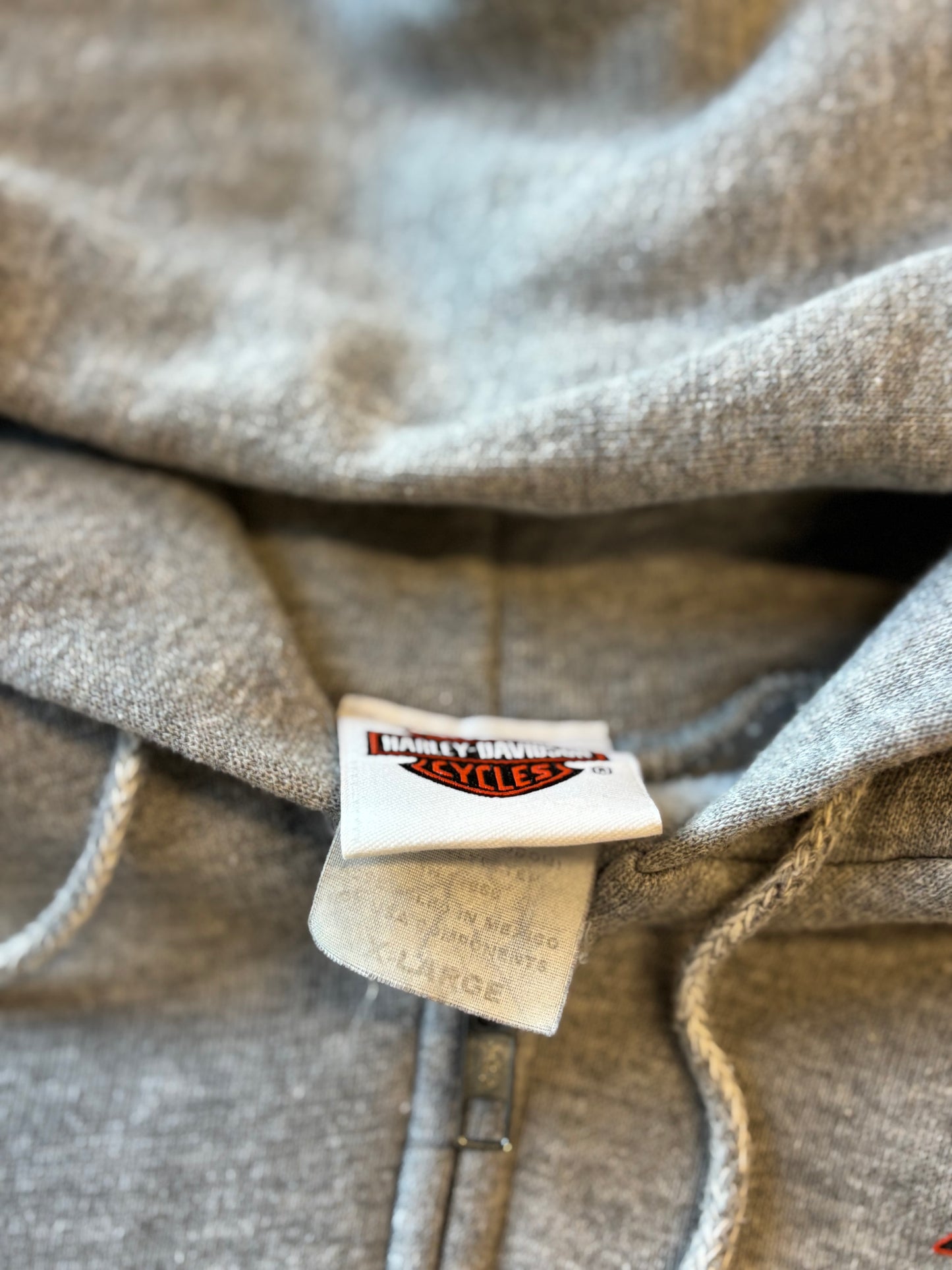 Vintage Harley Davidson Grey zip up size XL