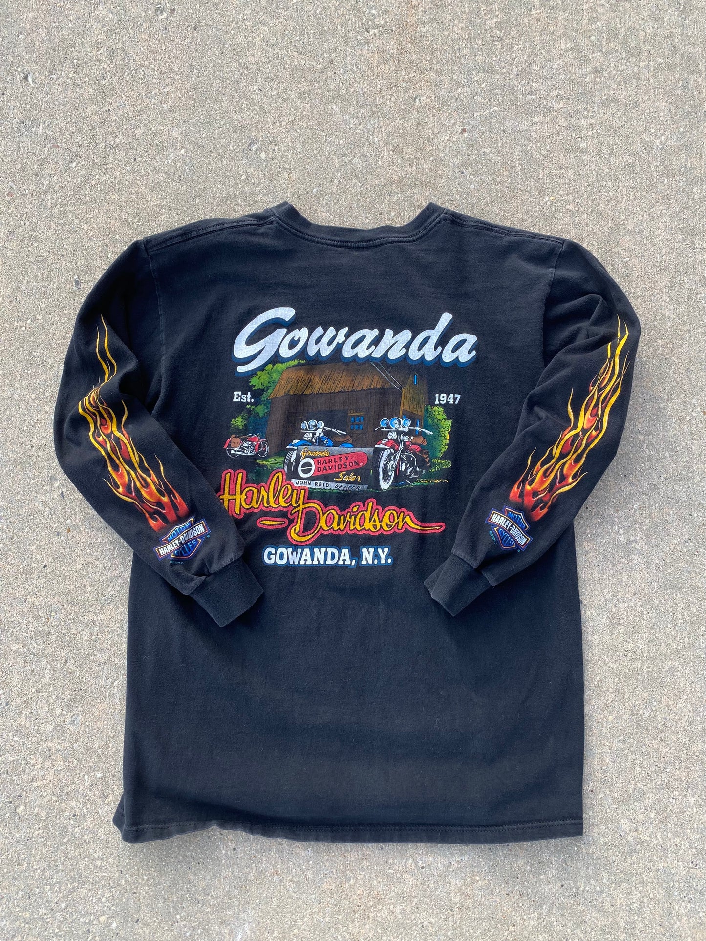 Vintage Harley Davidson Flame Eagle long sleeve size large
