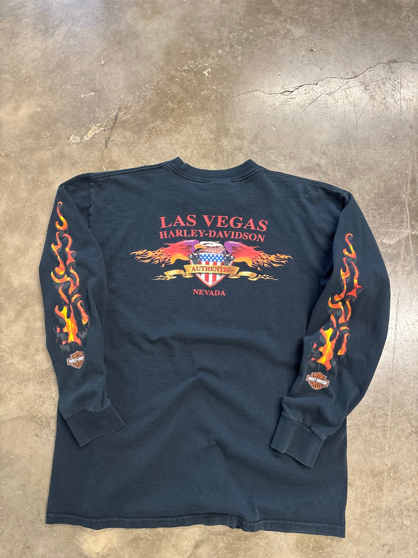Vintage Harley Davidson Flame long sleeve size large