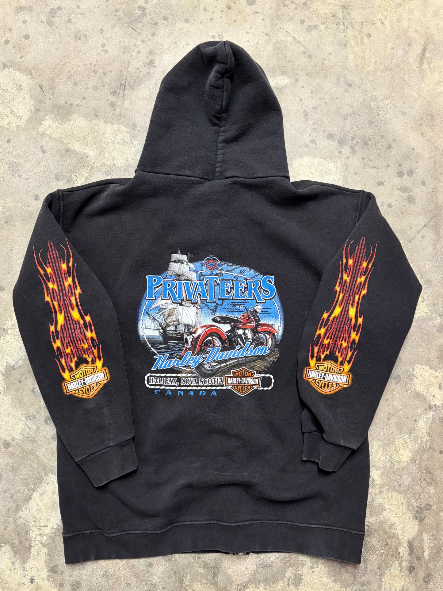 Harley Davidson Flame Zip up Hoodie size extra large