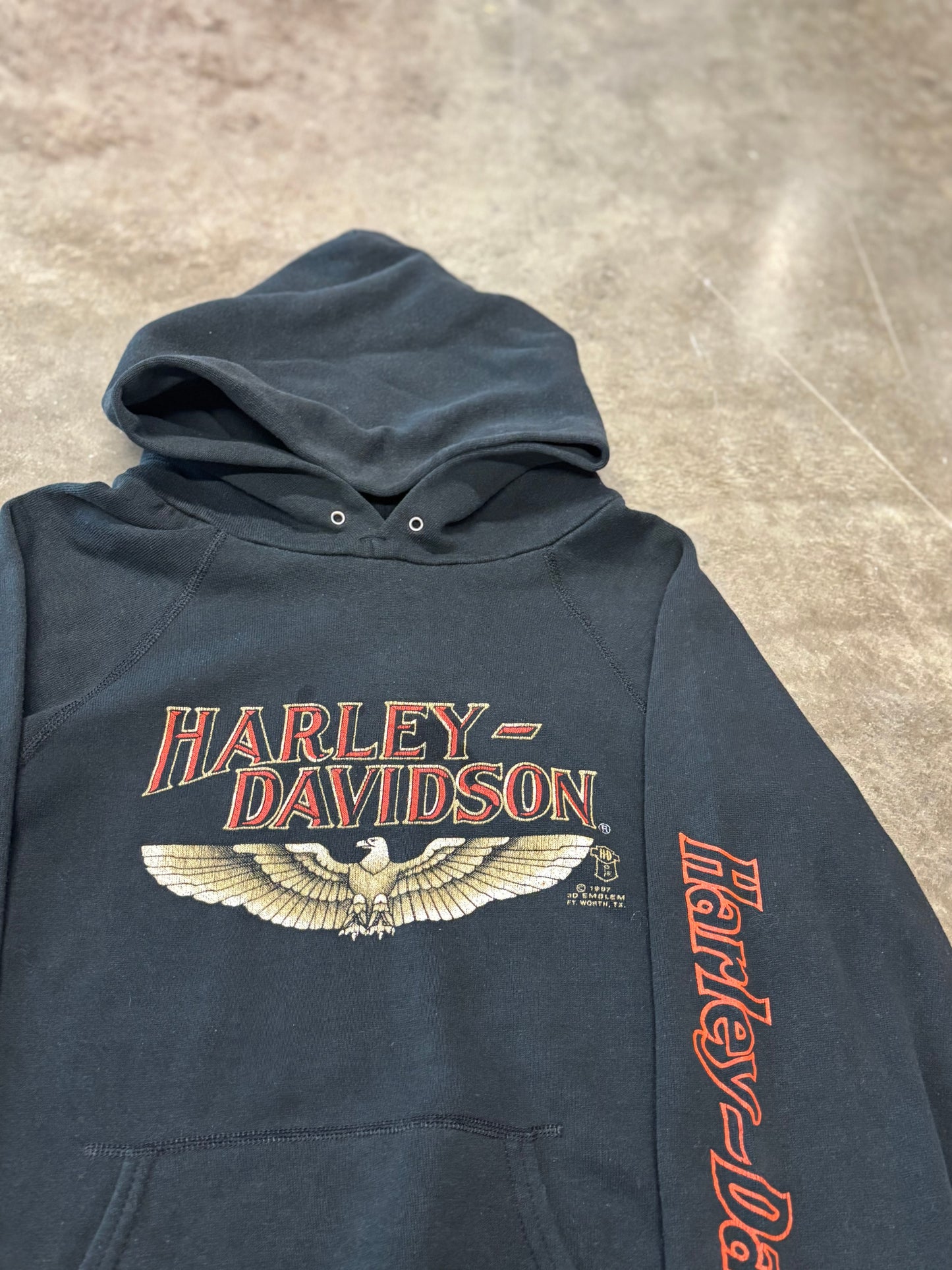 Vintage Harley Davidson 3d emblem hoodie size medium