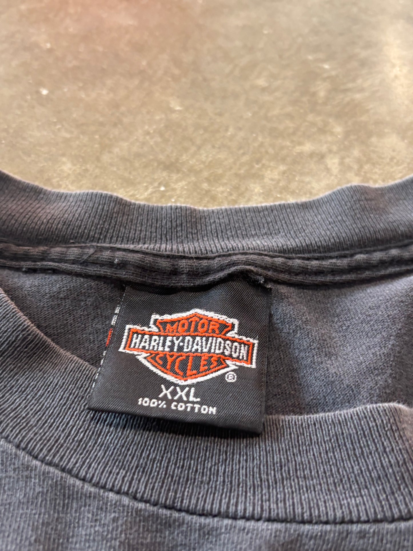 Vintage Harley Davidson blue flame long sleeve size xxl