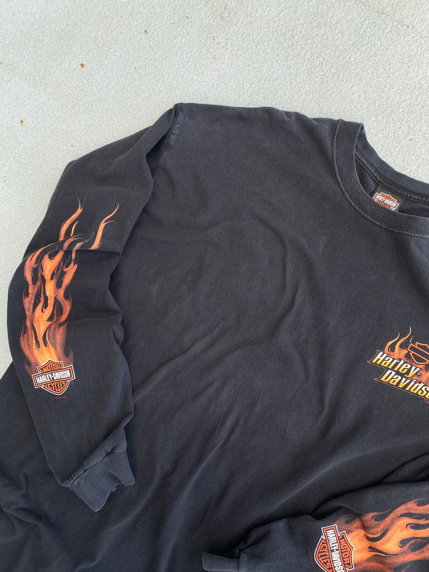 Harley Davidson Flame shields long sleeve shirt size 2XL