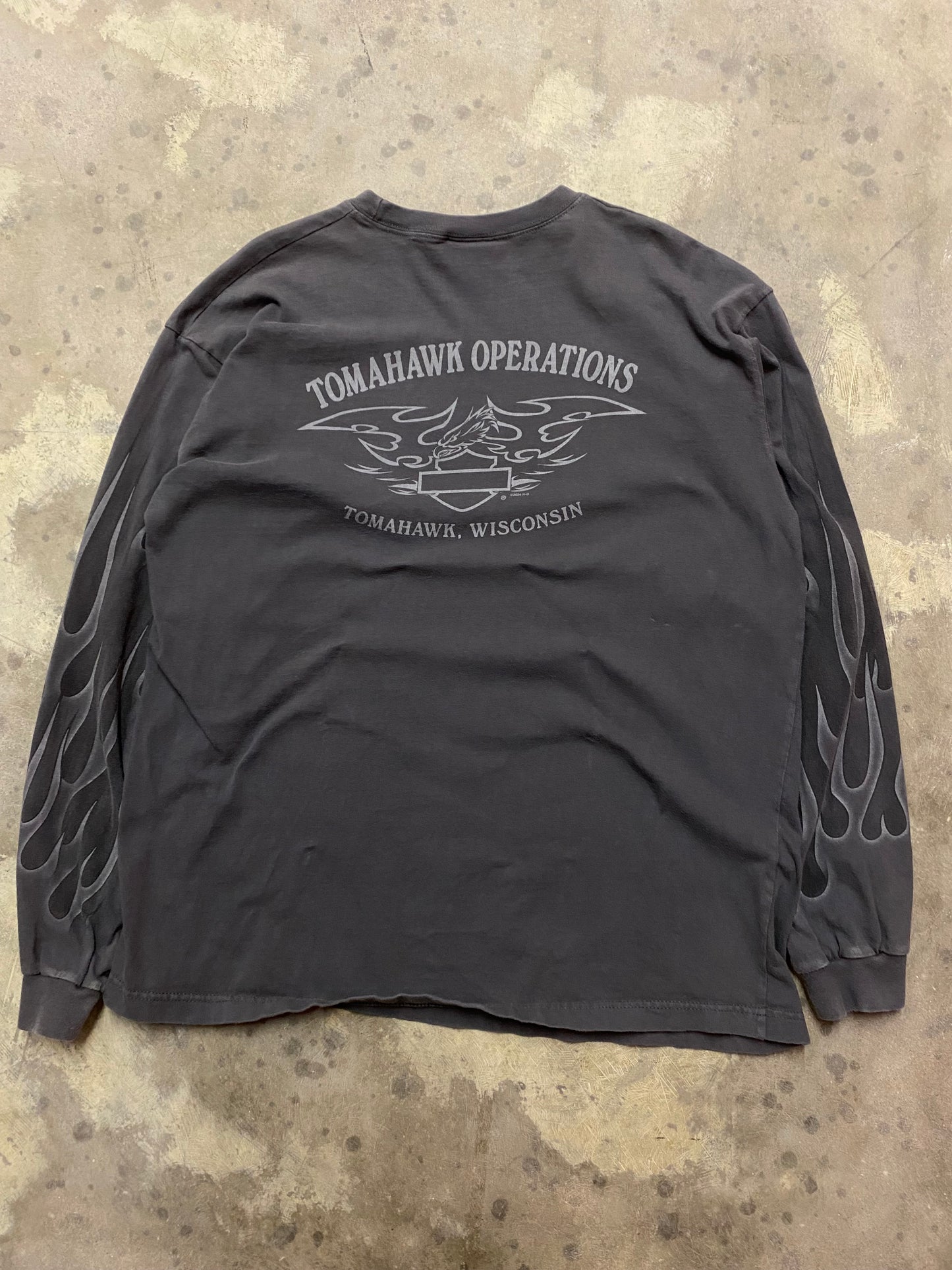 Harley Davidson Grey Chrome Flame shirt size extra large