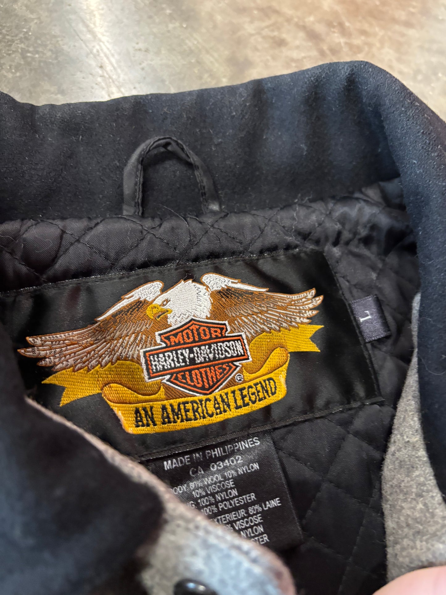 Vintage Harley Davidson wool jacket size large