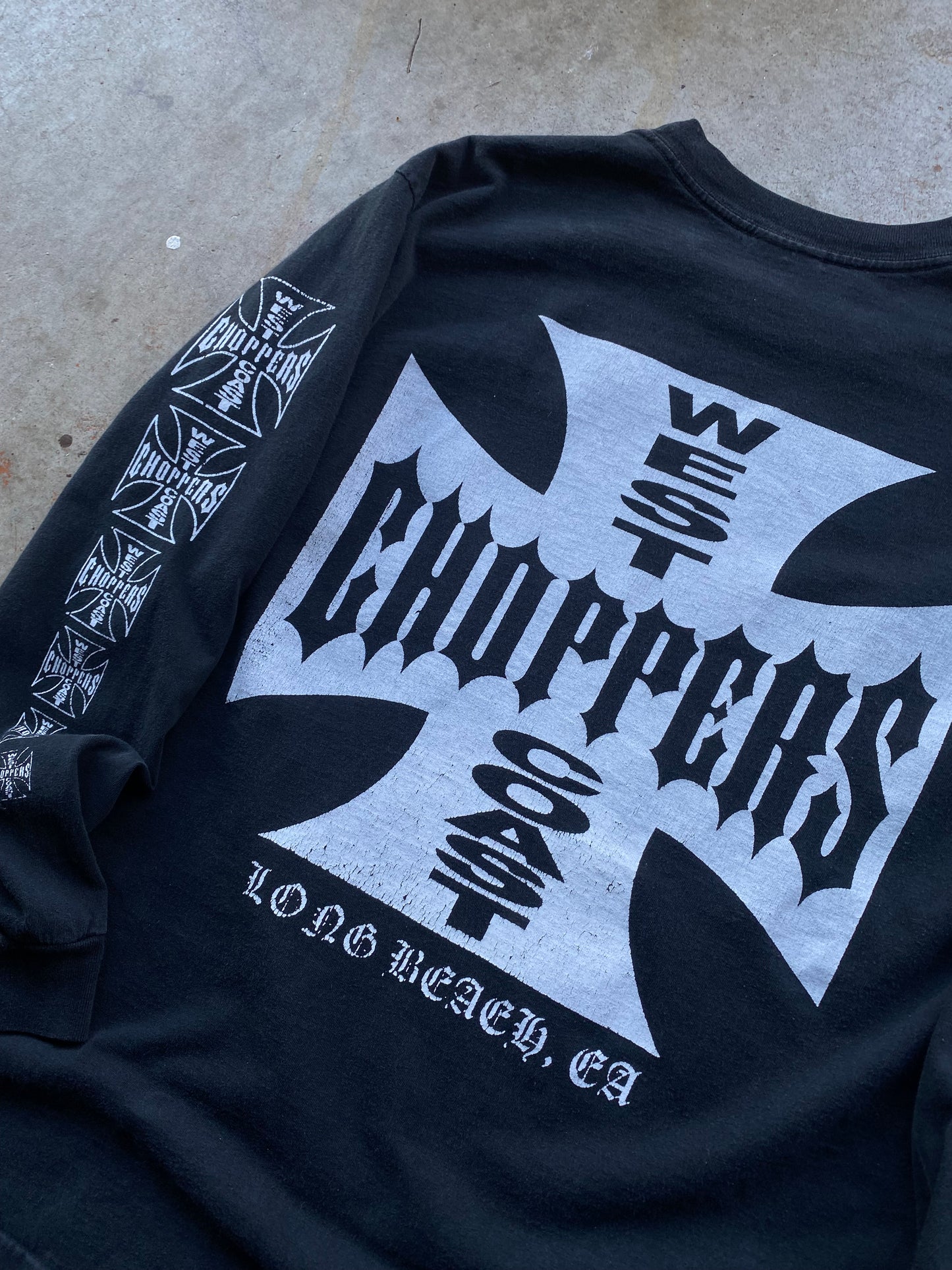 West coast choppers long sleeve size medium heavy cracking