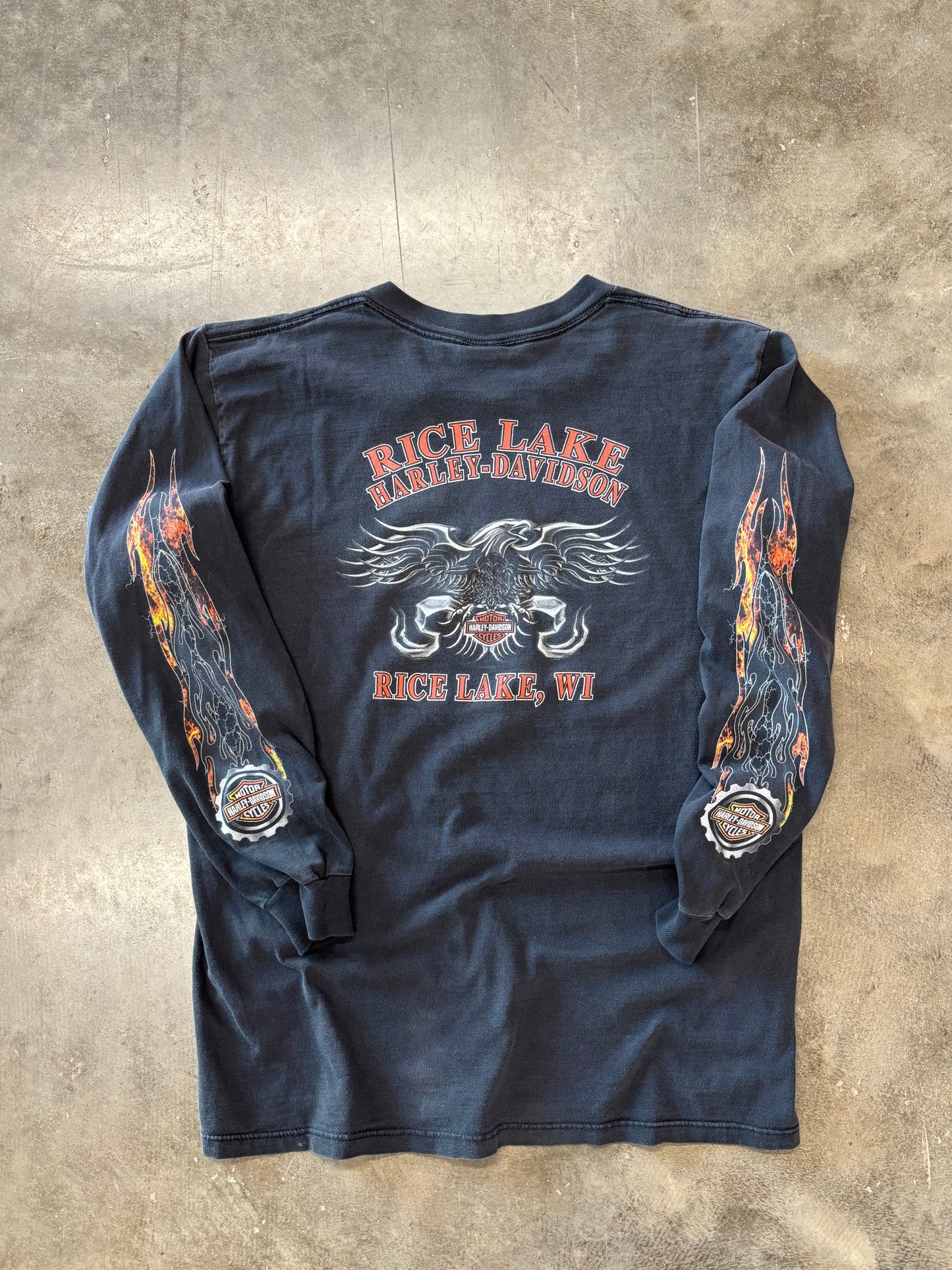 Vintage Harley Davidson bat wing long sleeve size large