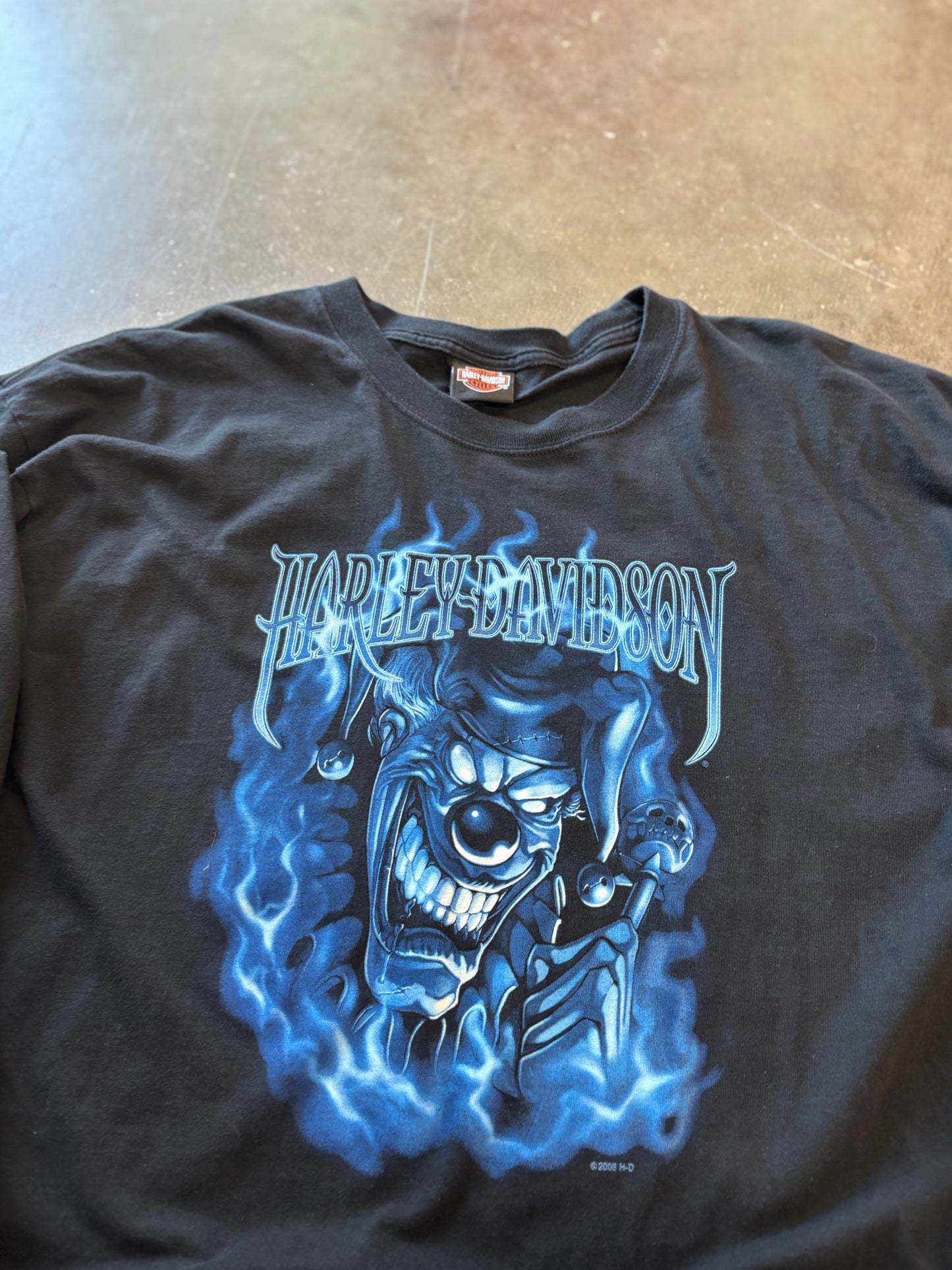 Harley Davidson Joker long sleeve blue flame size xxl