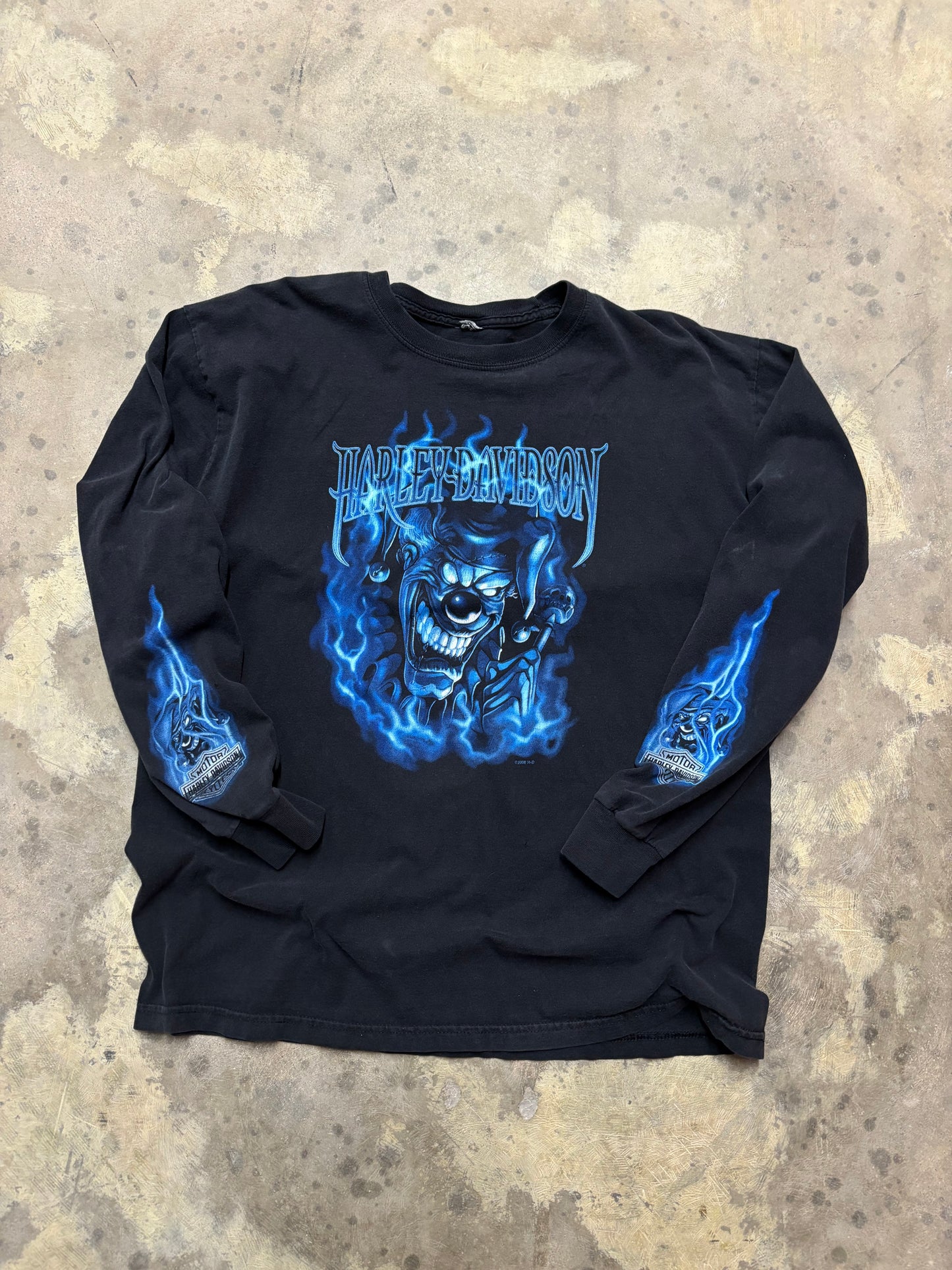 Harley Davidson Blue Flame Joker shirt size extra large