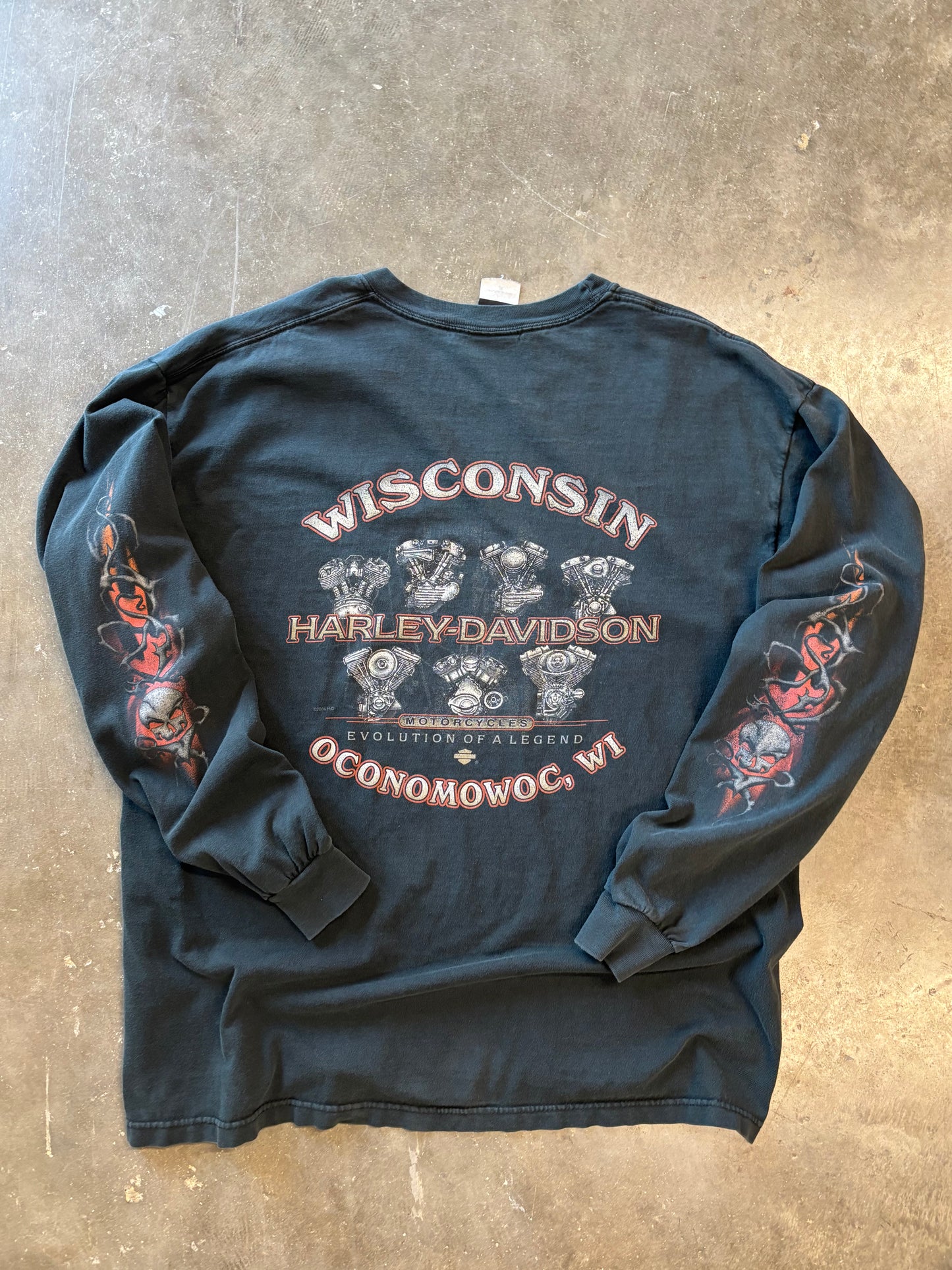 Vintage Harley skull long sleeve xl