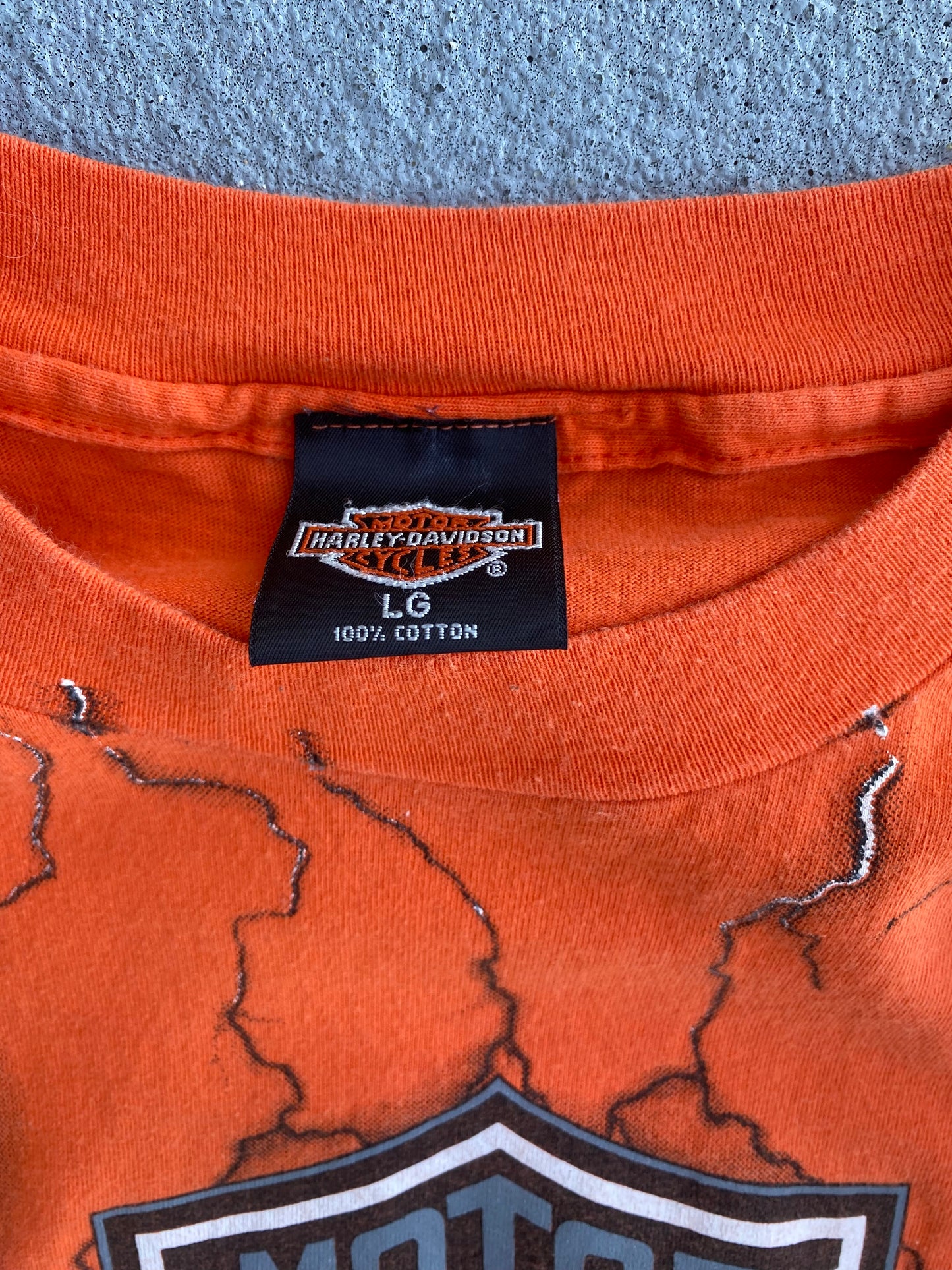 Vintage Harley Davidson Lightning AOP shirt size large