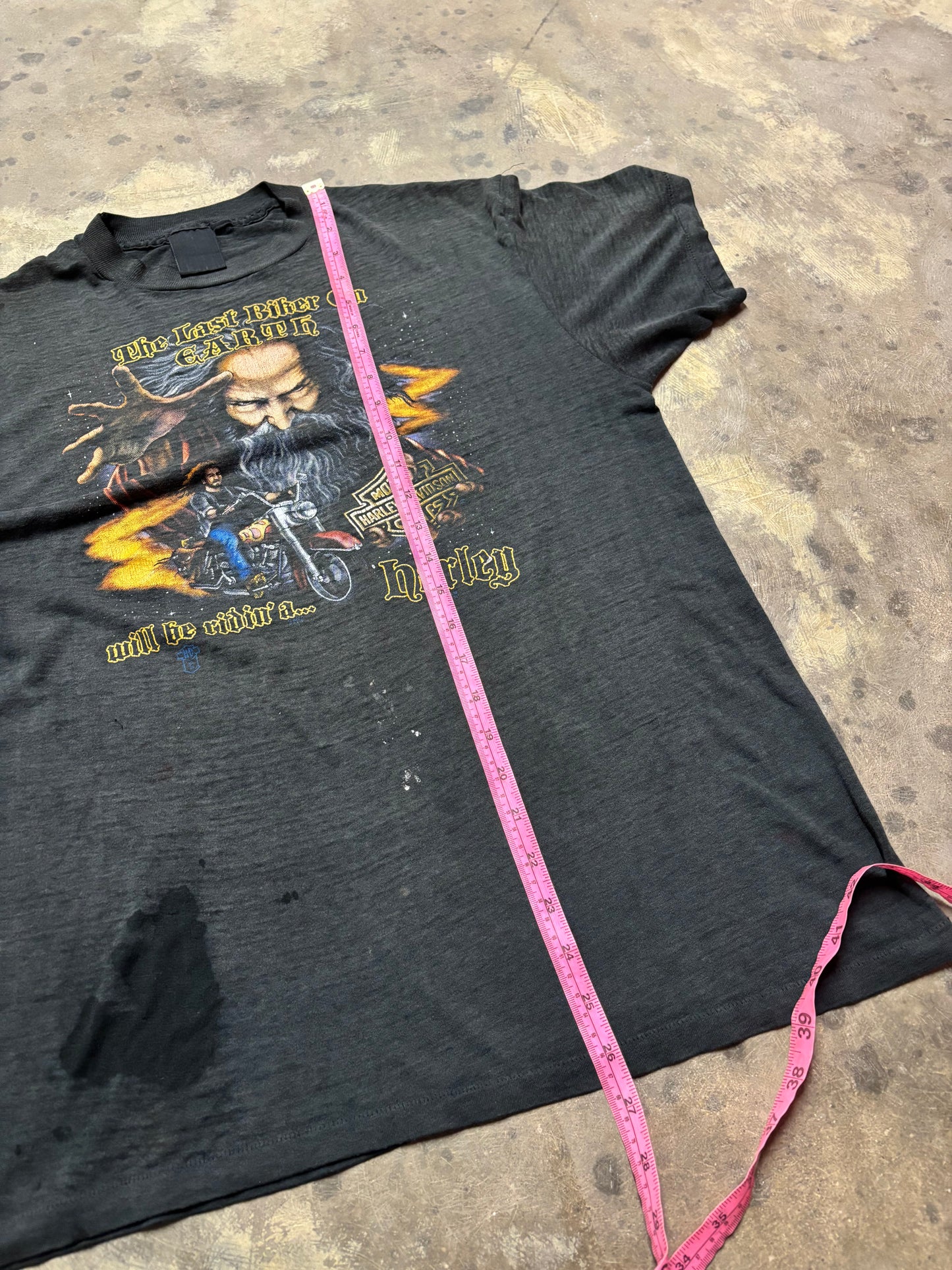 Vintage Harley Davidson 3D Emblem Last Biker on earth shirt size large