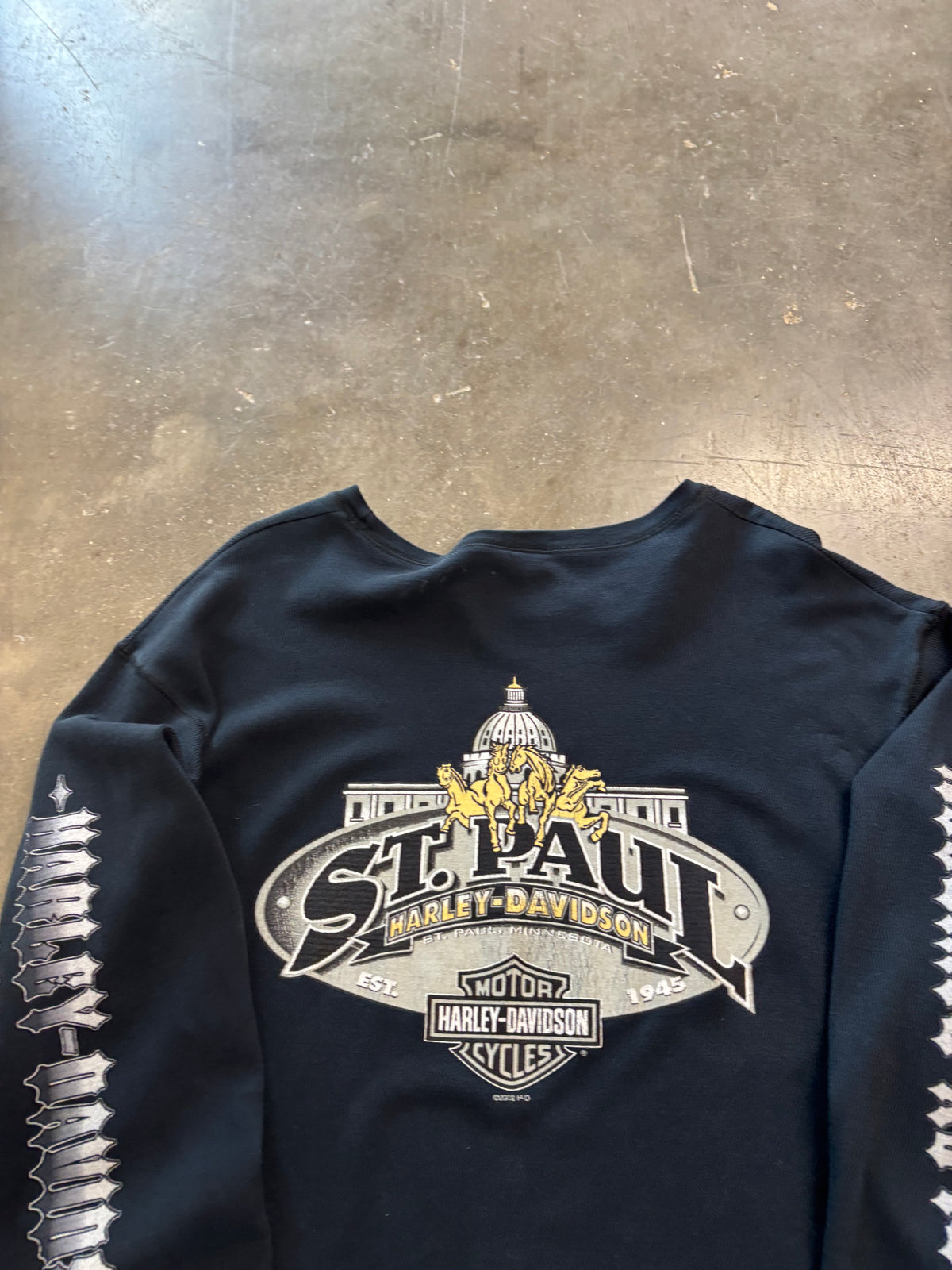 Vintage Harley Davidson skull thermal long sleeve size extra large