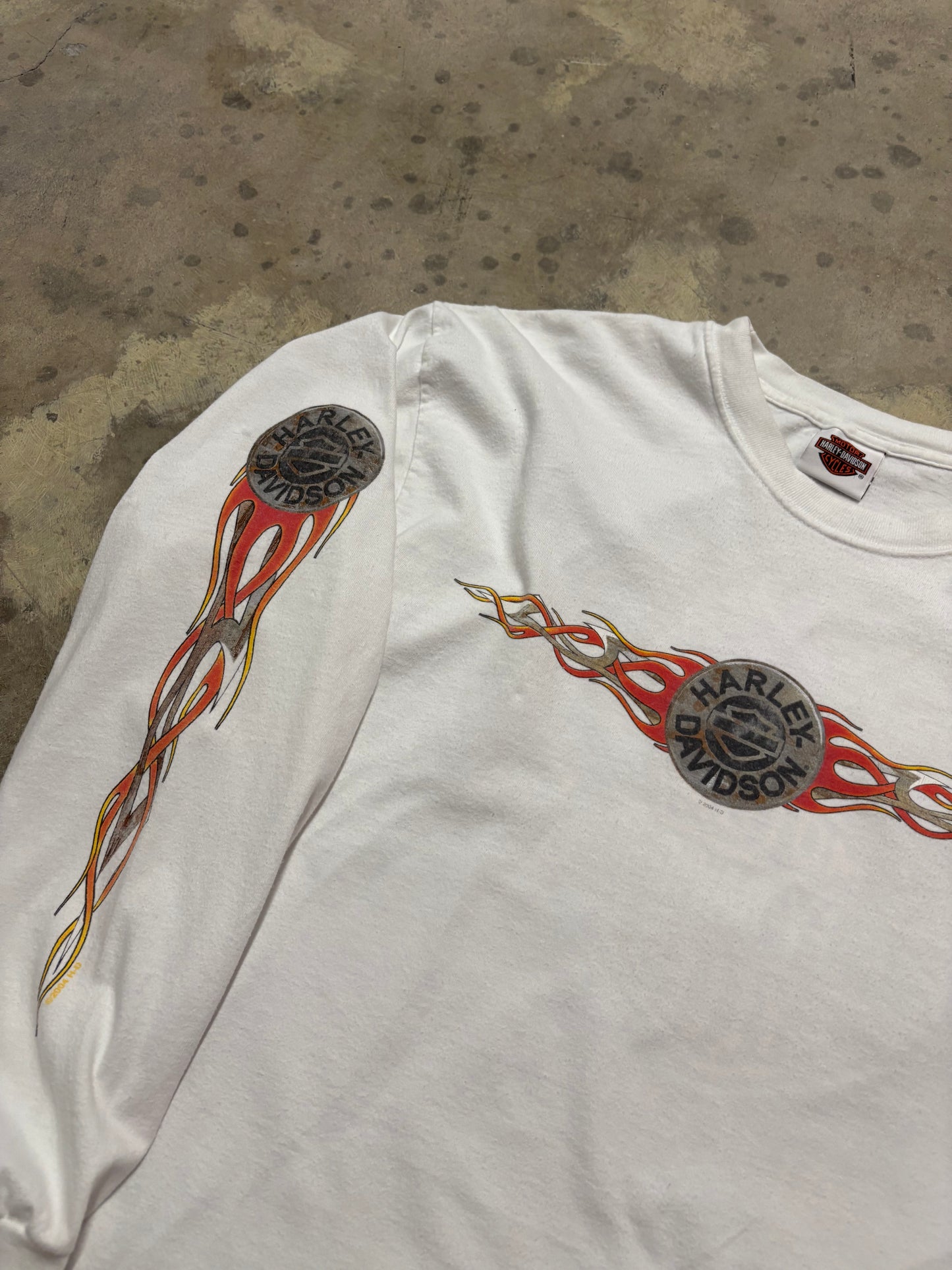 Vintage Harley Davidson Flame burst long sleeve size large