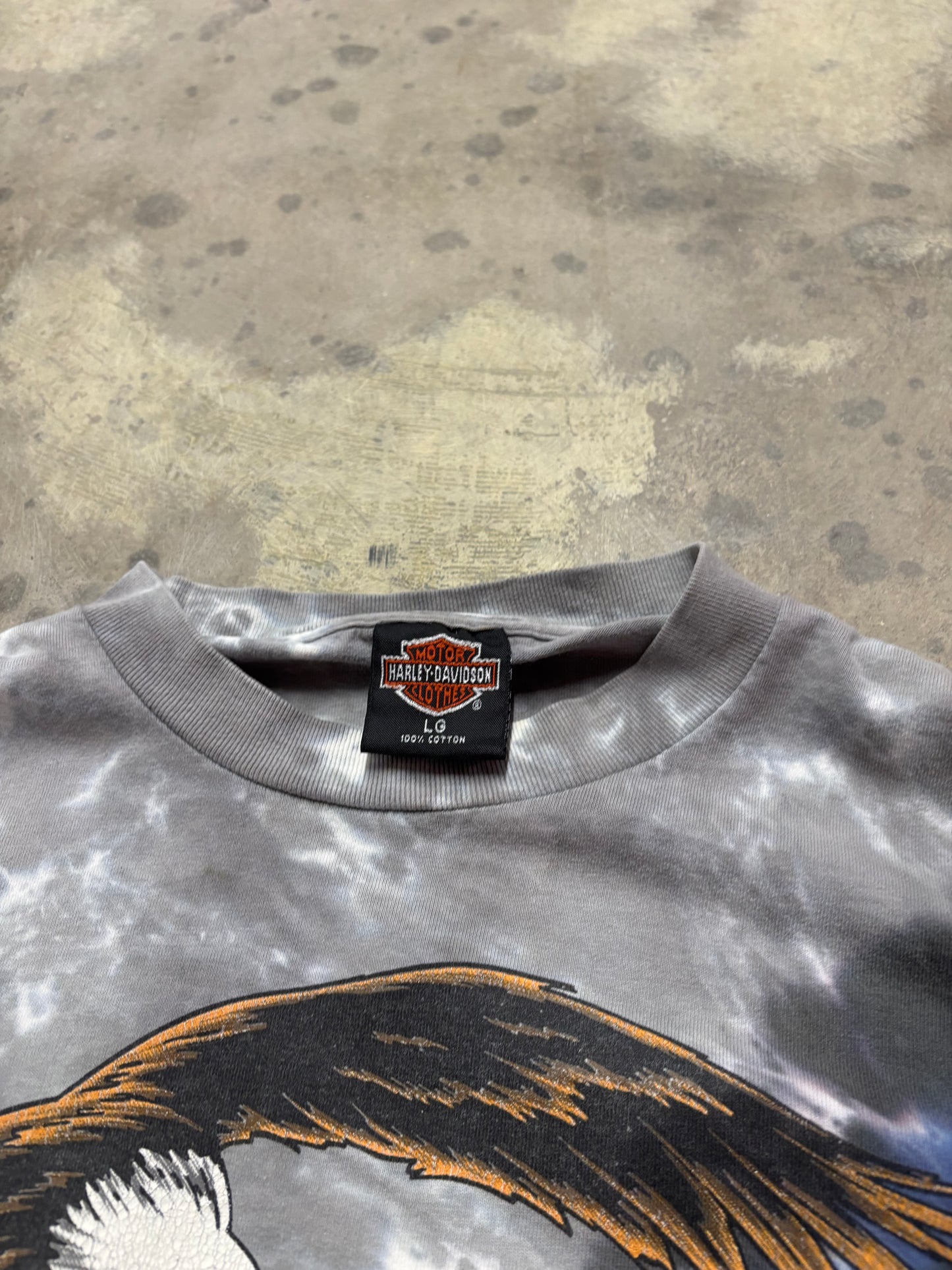 Vintage Harley Davidson Eagle Tie Dye long sleeve size large