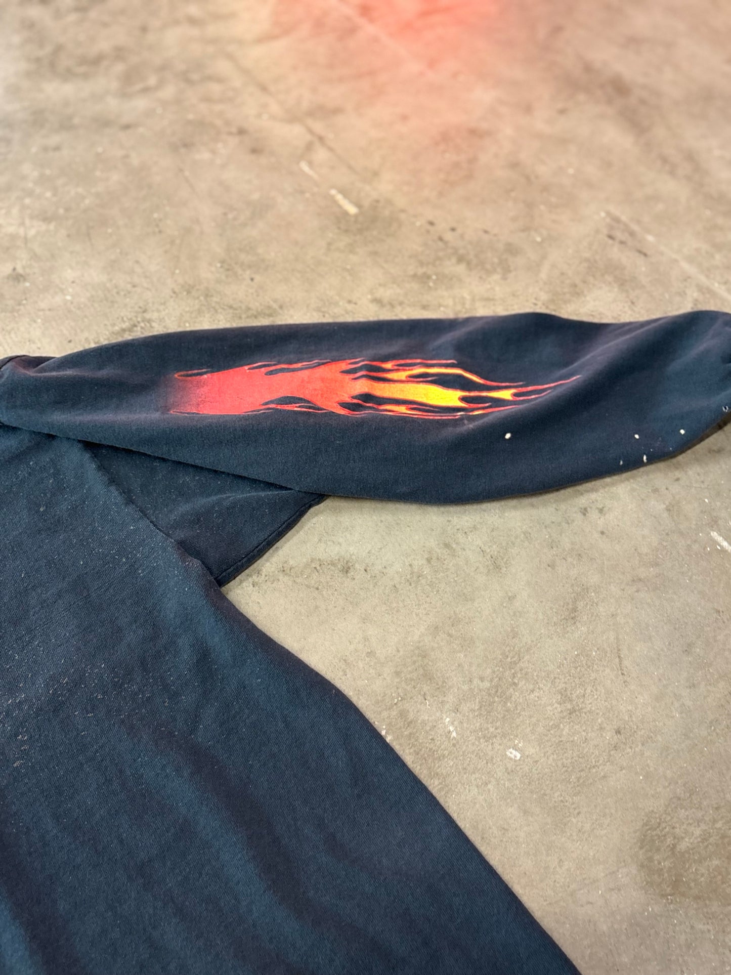 Vintage Harley Davidson flame ball bleached long sleeve size xl