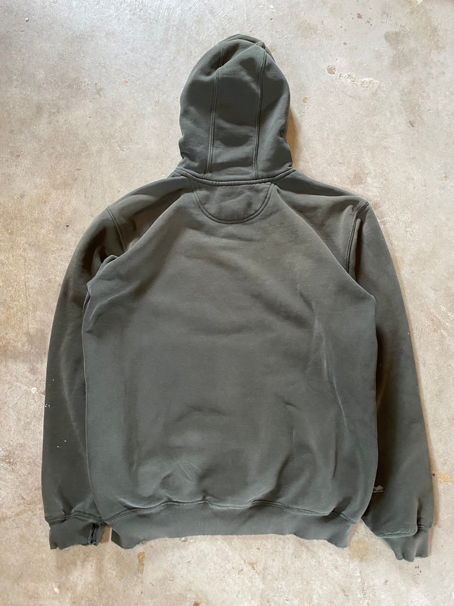 Vintage Earth Tone Distressed Paint Splattered Carhartt Hoodie Size Medium